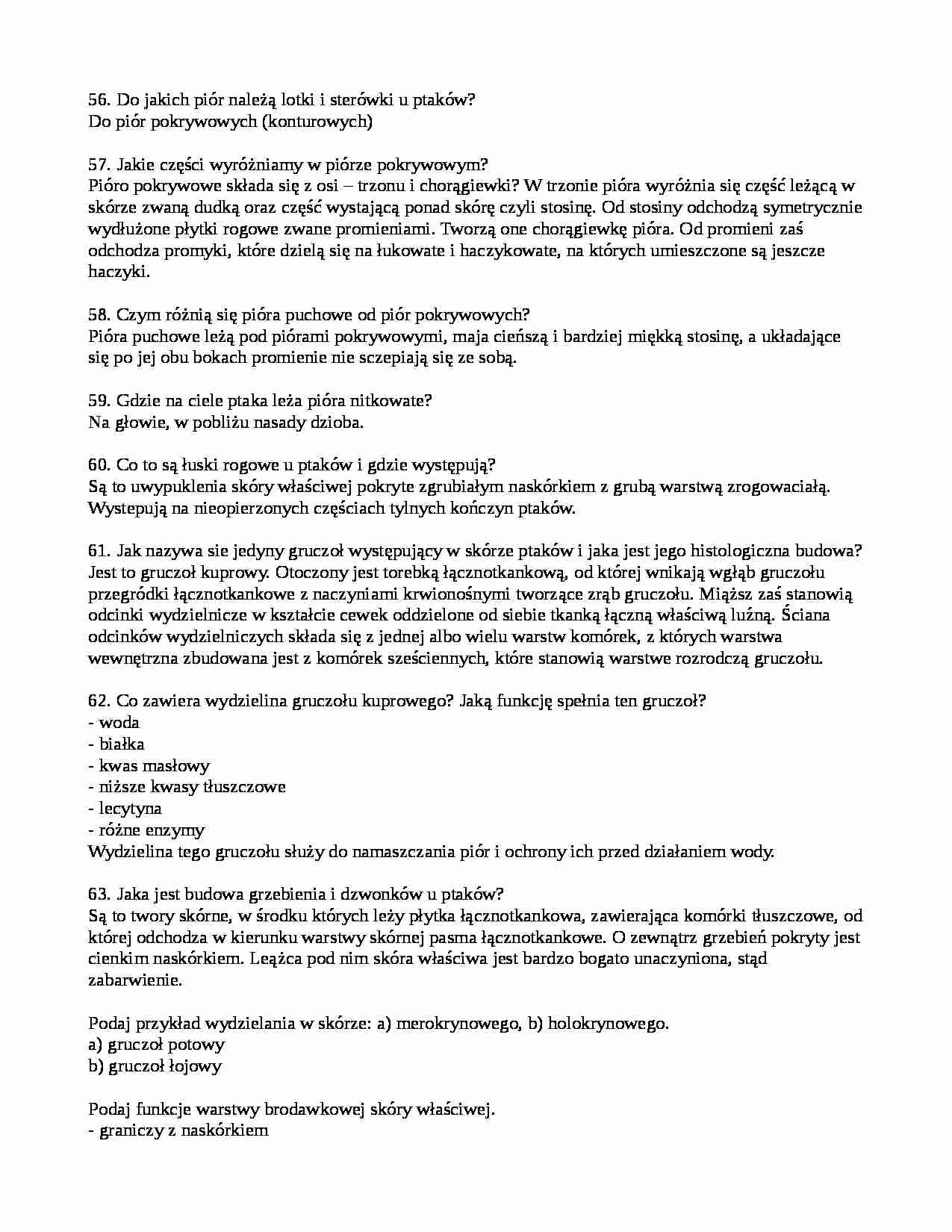 Pióra i gruczoły  - strona 1