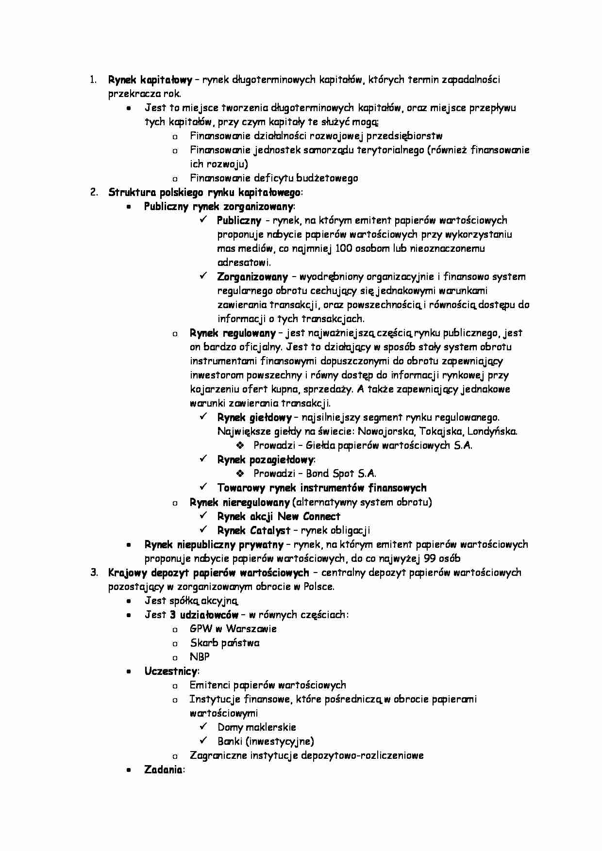 Rynek kapitałowy i jego struktura - strona 1