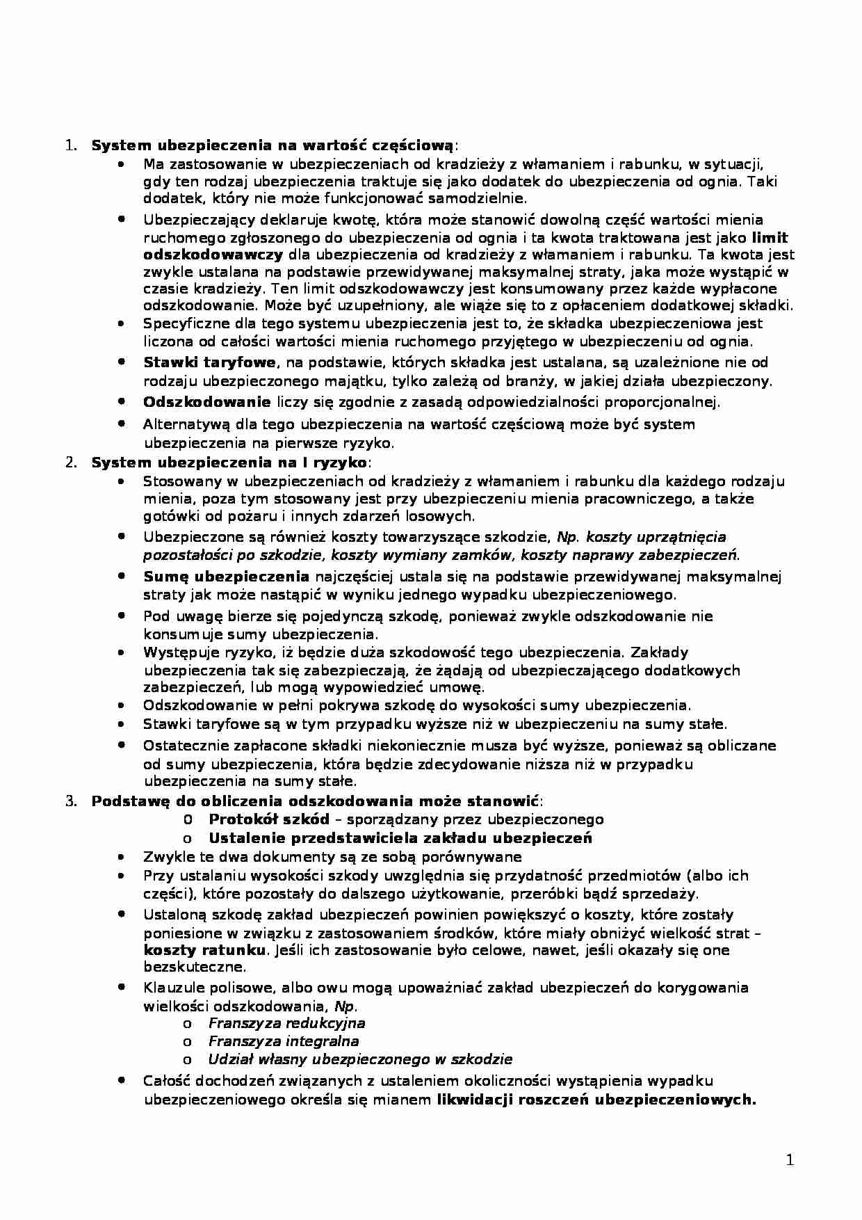 Wartość systemu ubezpieczenia - strona 1