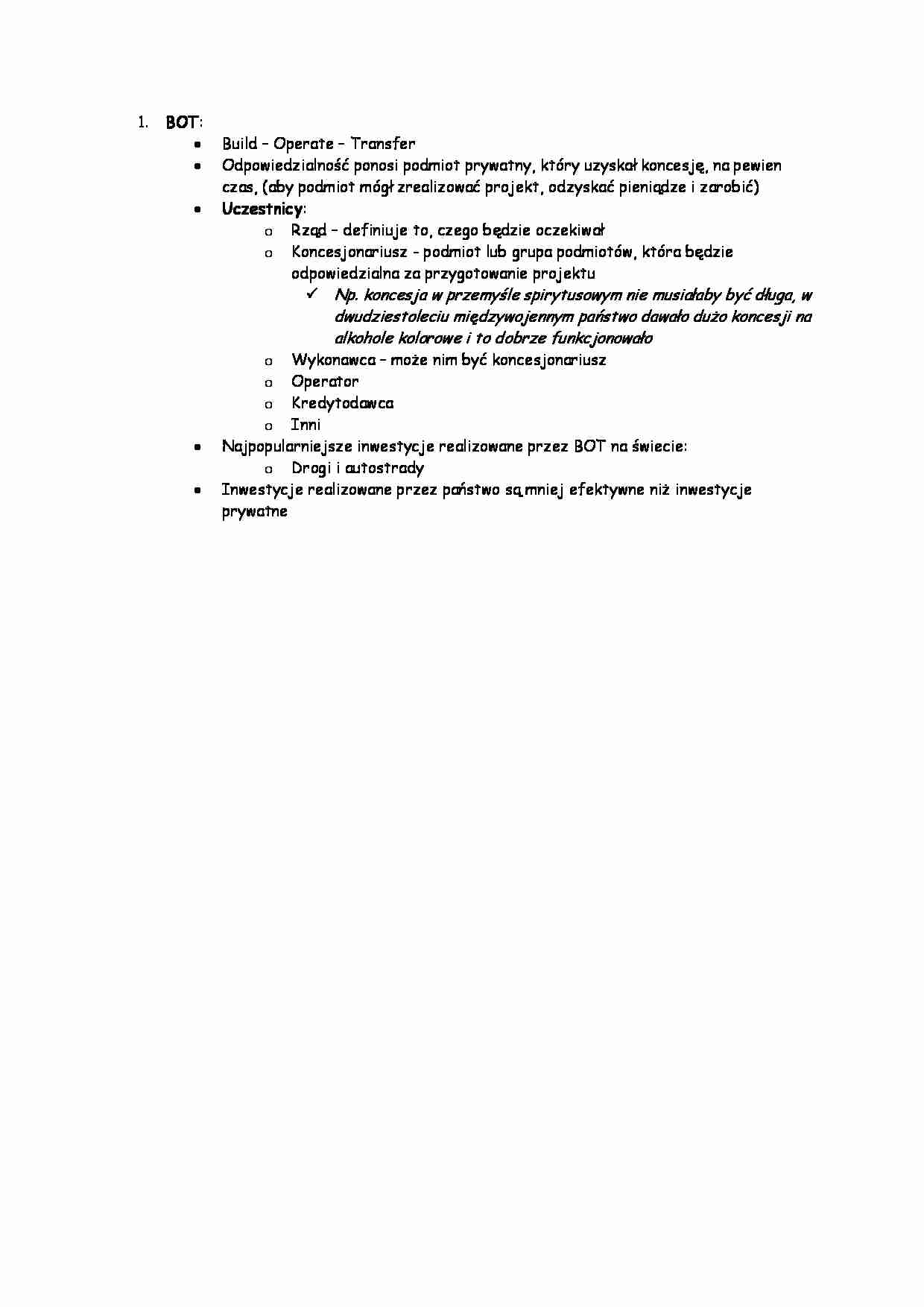 Build Operate Transfer - strona 1