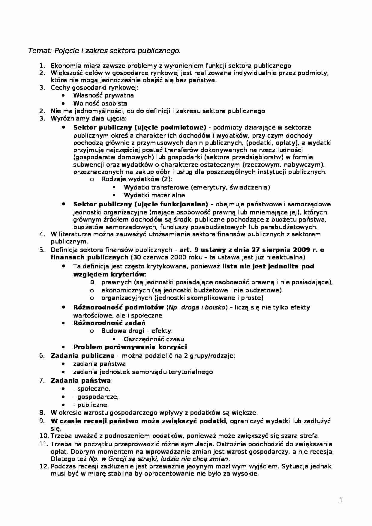 Pojęcie i zakres sektora publicznego - strona 1