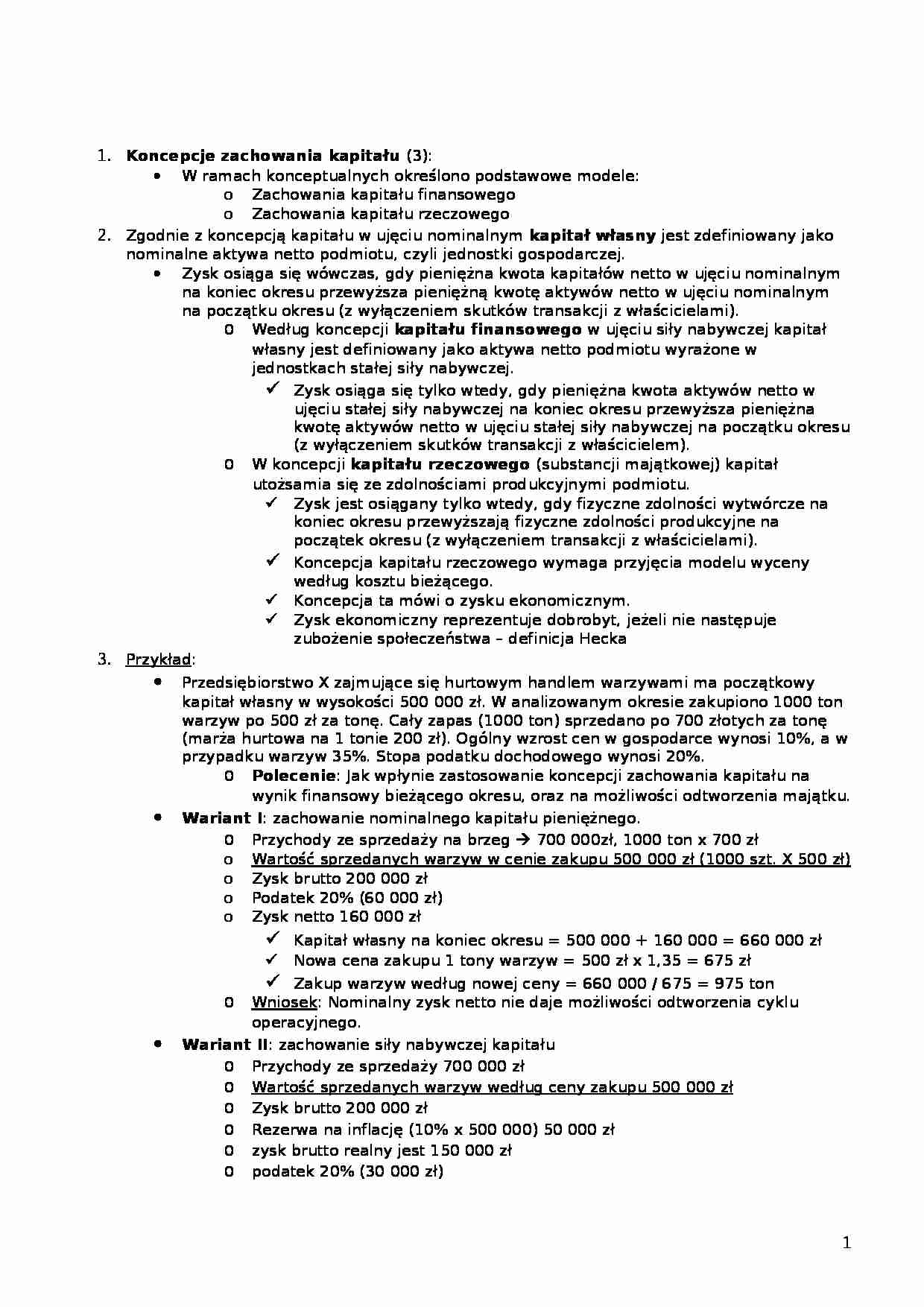 kKoncepcja zachowania kapitału - strona 1