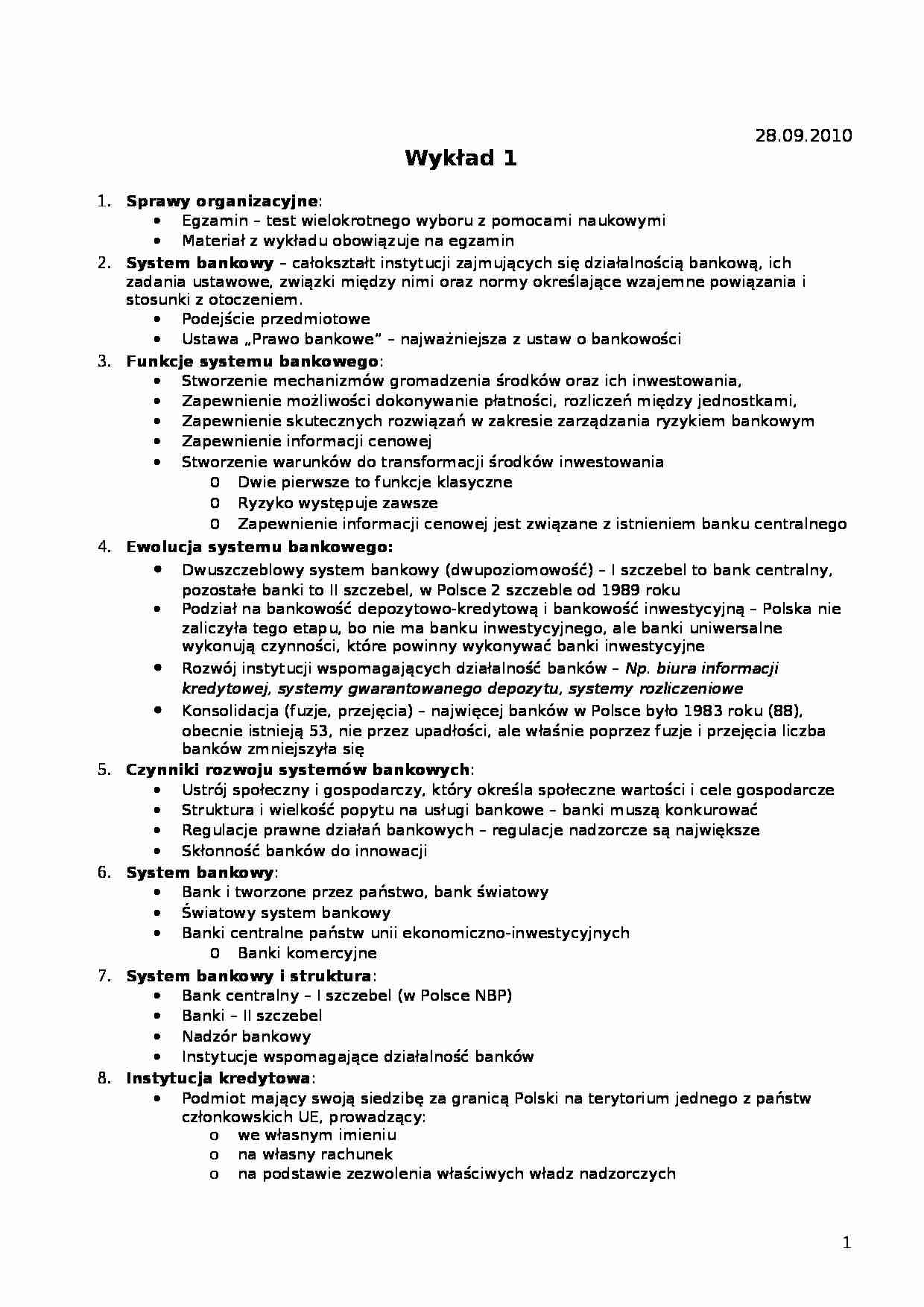 Podstawowe pojęcia z bankowości - strona 1