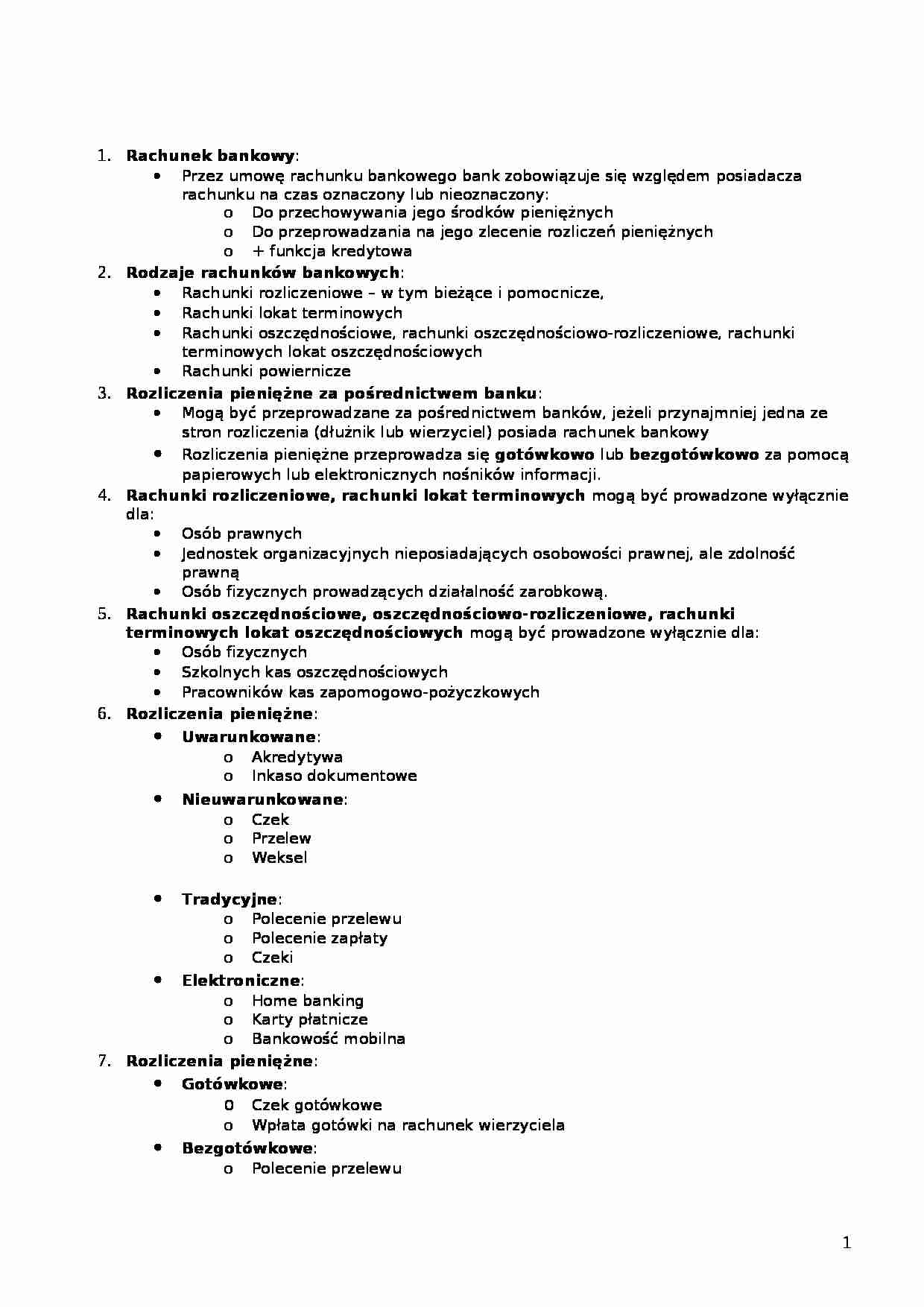 Rachunek bankowy - definicja i rodzaje - strona 1
