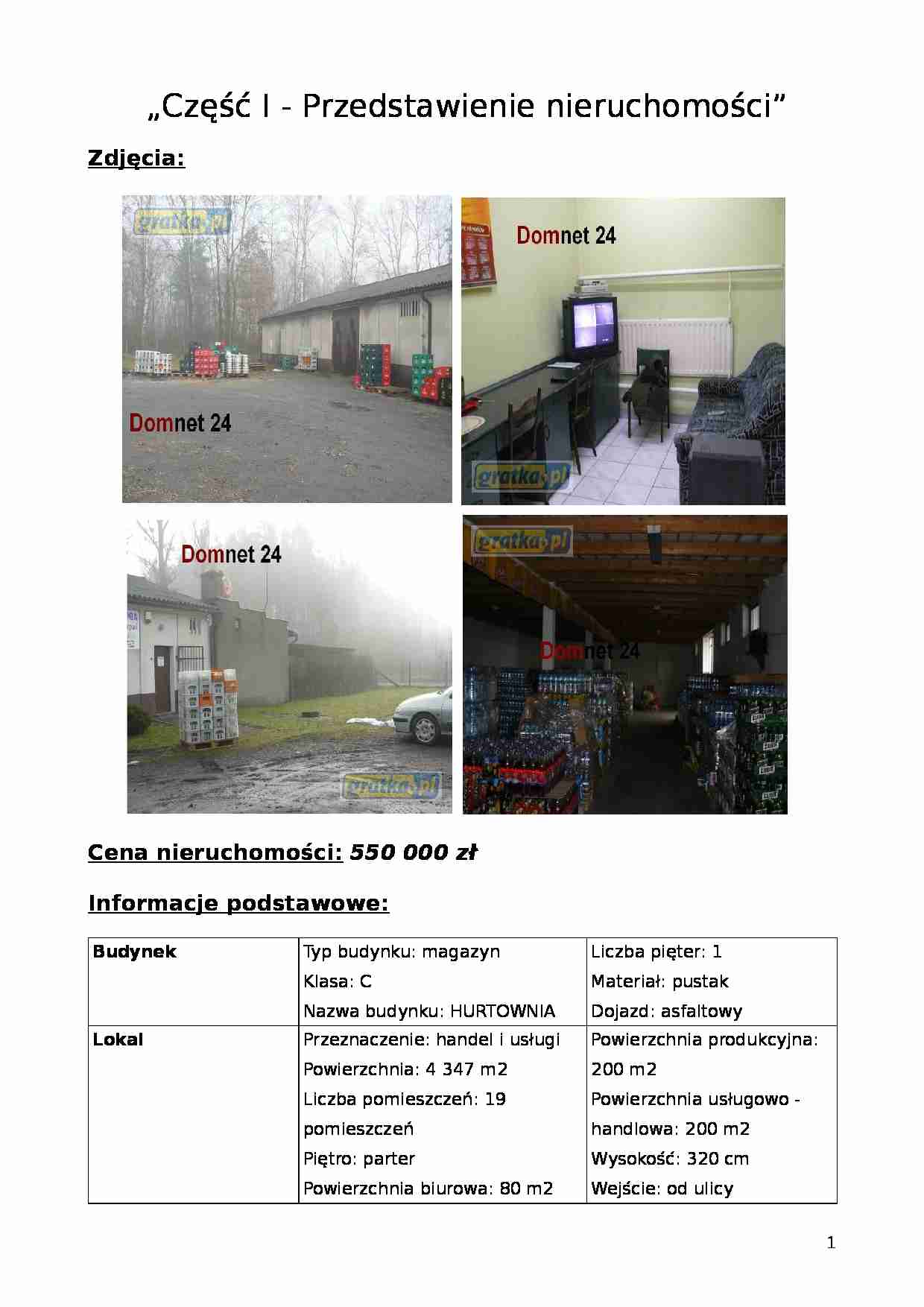 Przedstawienie nieruchomości - projekt - strona 1