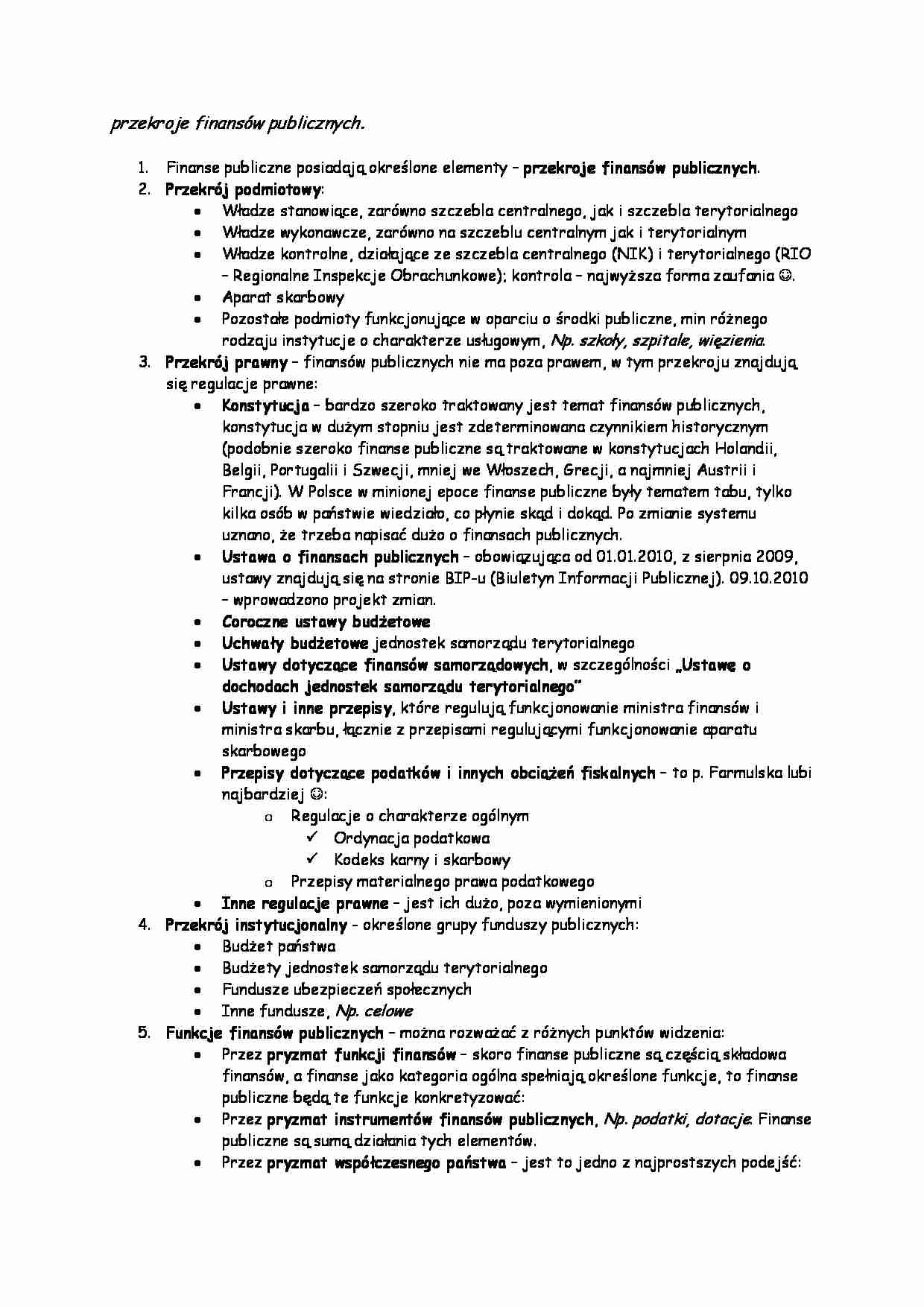 Przekroje finansów publicznych - strona 1