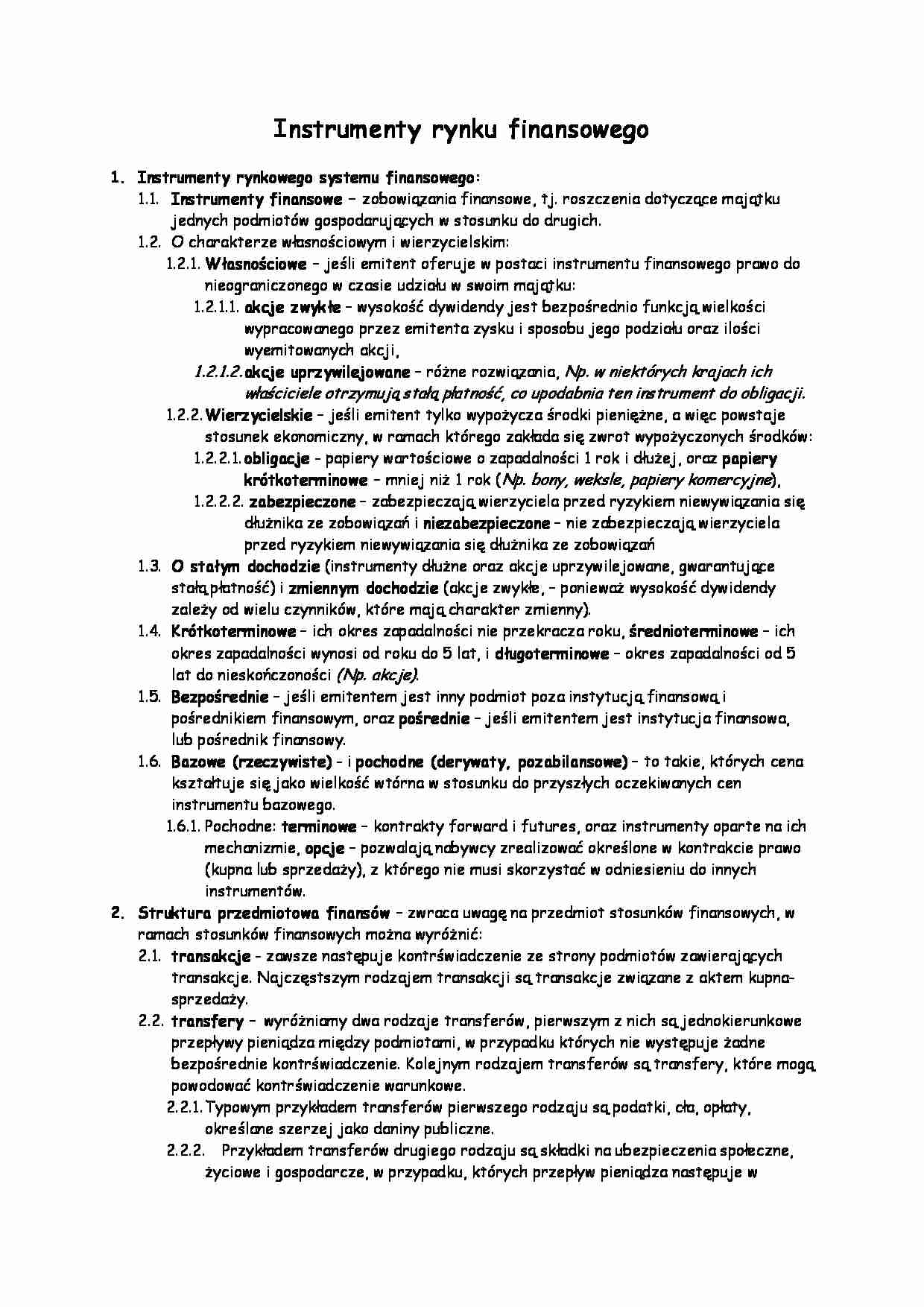 Instrumenty rynku finansowego - strona 1