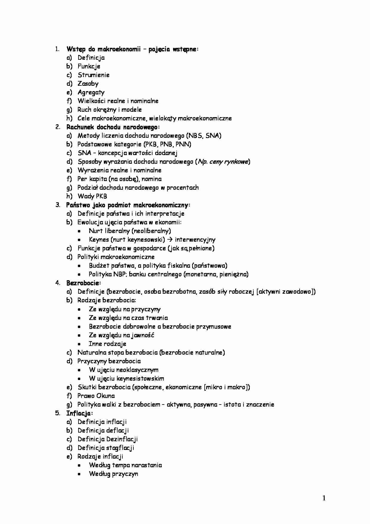 Zagadnienia obowiązujące na przedmiocie - strona 1