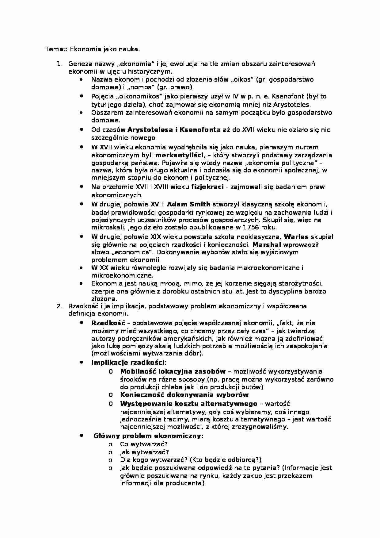 Ekonomia jako nauka - strona 1