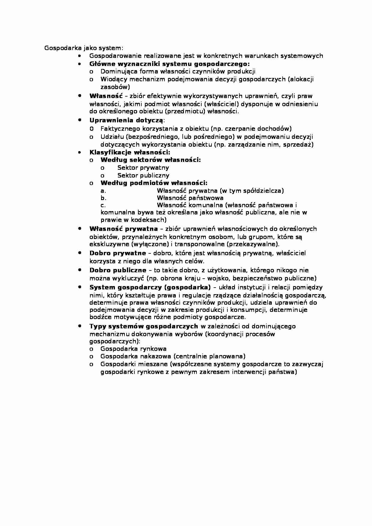 Gospodarka jako system - strona 1