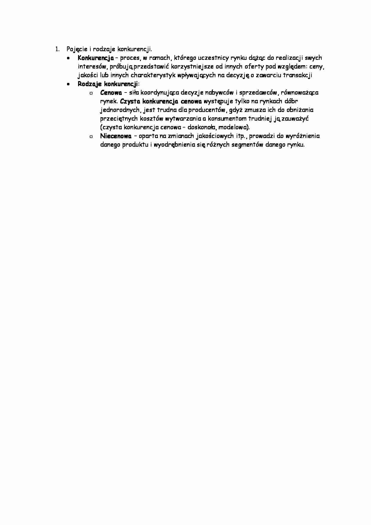 Pojęcie i rodzaje konkurencji - strona 1