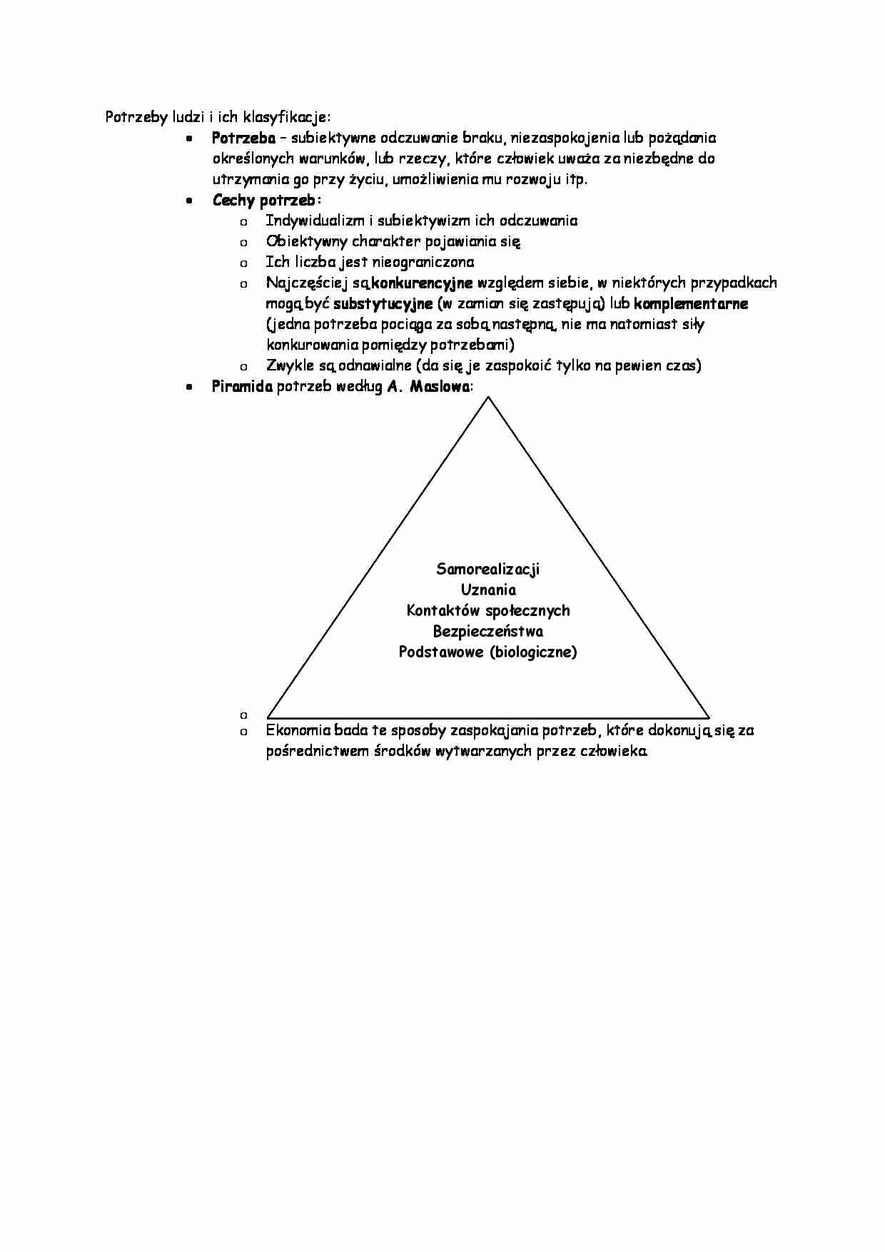 Potrzeby ludzi i ich klasyfikacje - strona 1