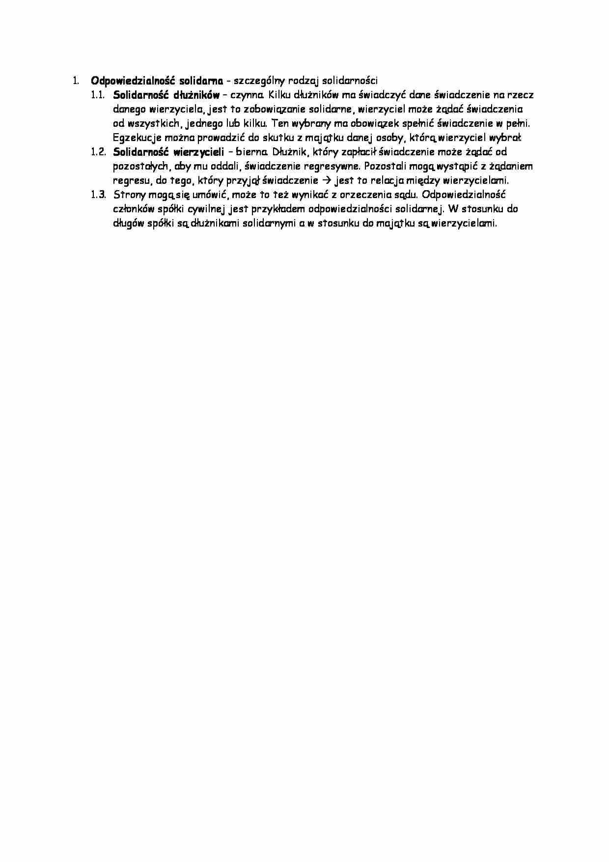 Odpowiedzialność solidarna - omówienie - strona 1