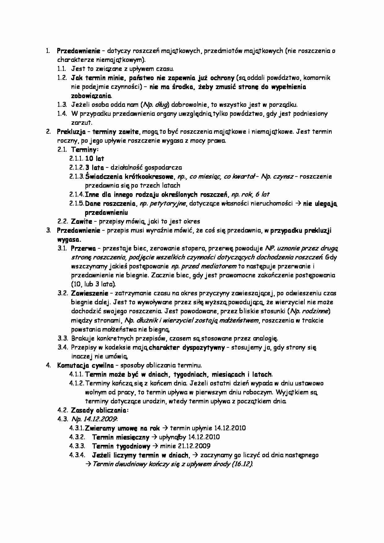 Przedawnienie i prekluzja - strona 1