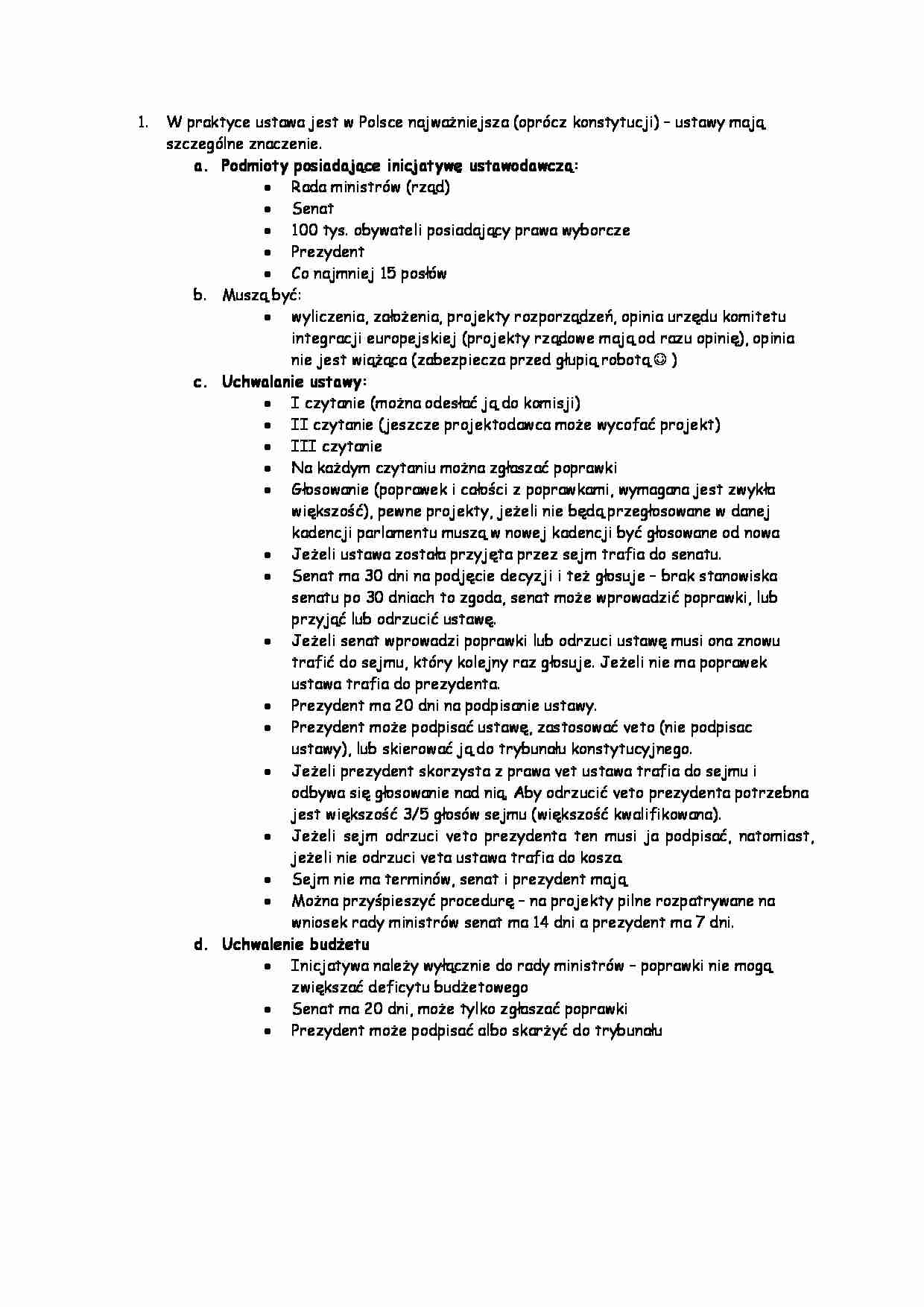 Podmioty posiadające inicjatywę ustawodawczą - strona 1