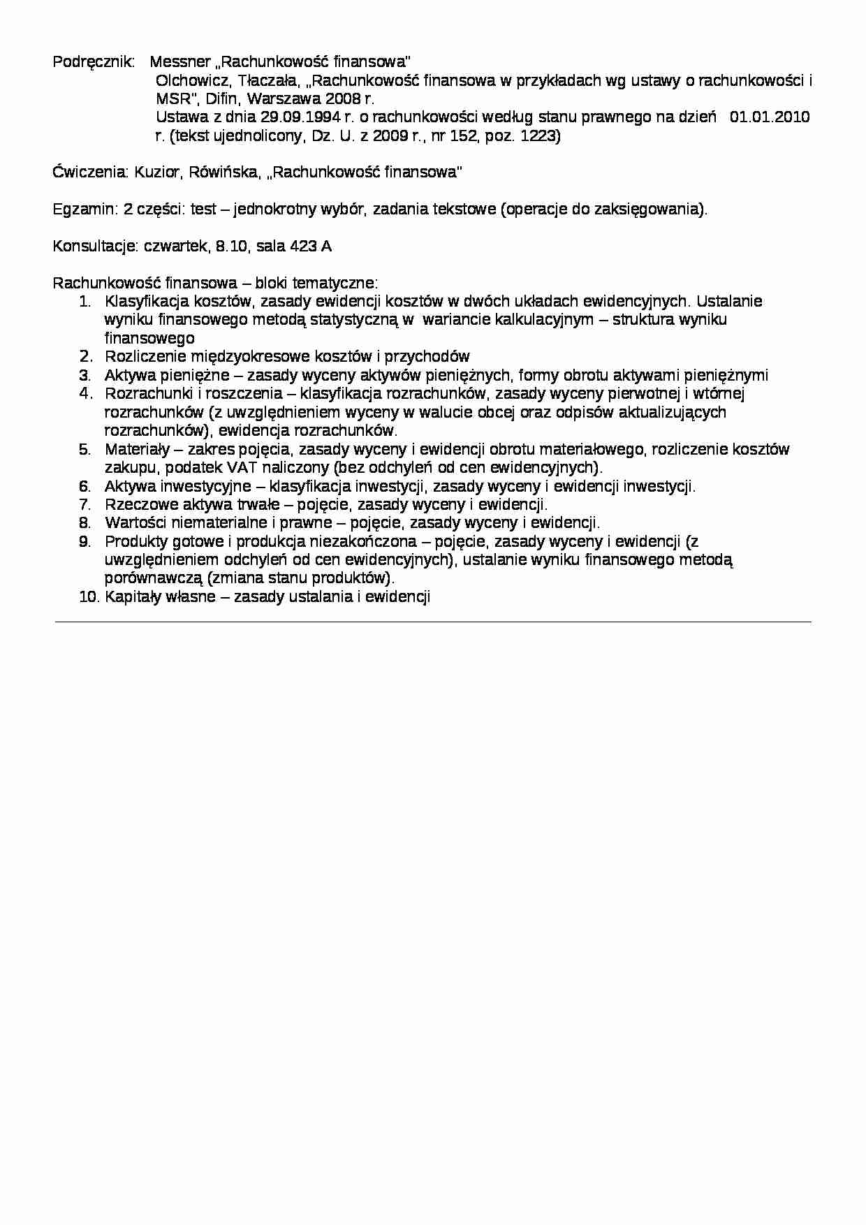 Wykaz podręczników i tematów z przedmiotu - strona 1