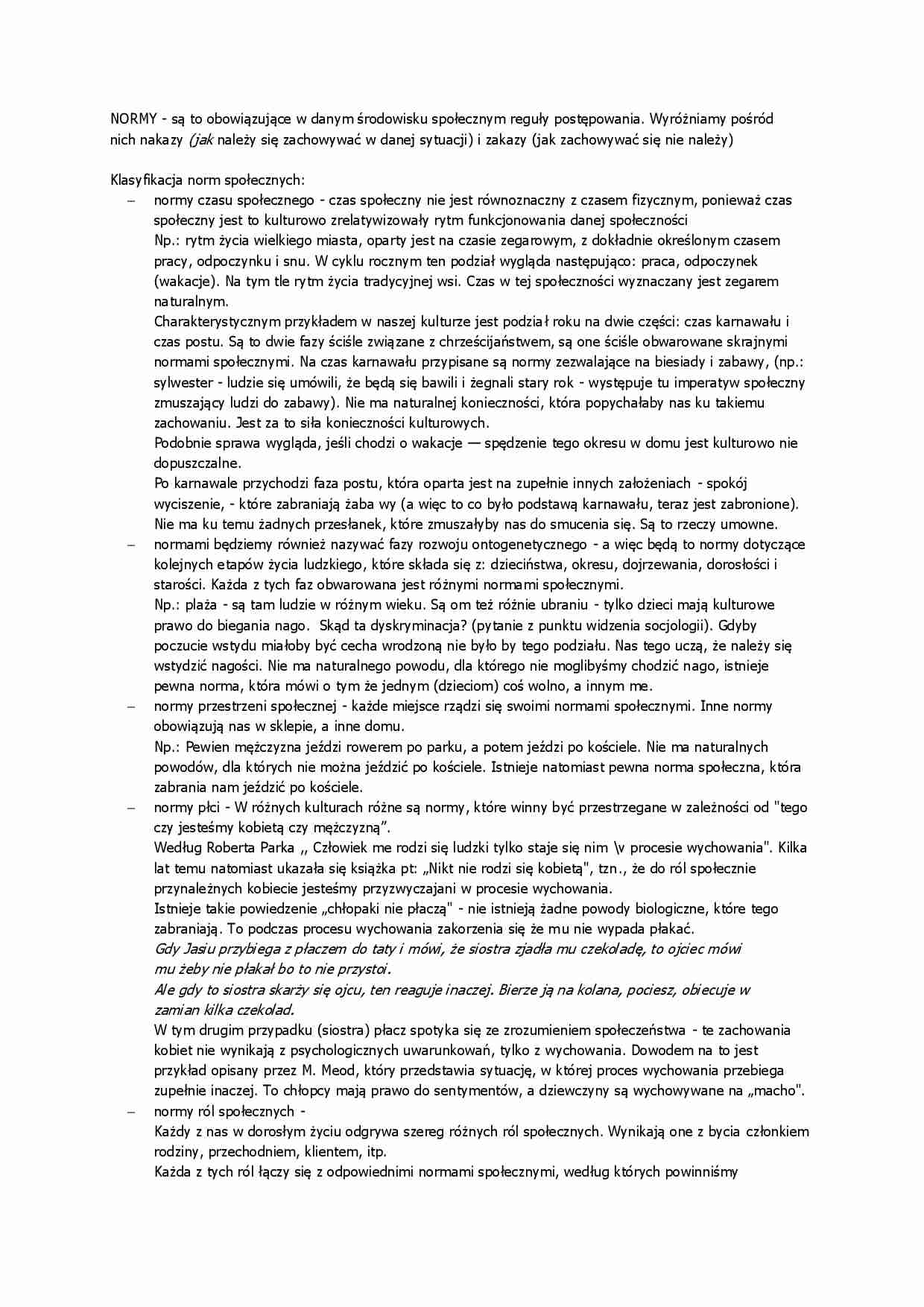 Klasyfikacja norm społecznych - strona 1