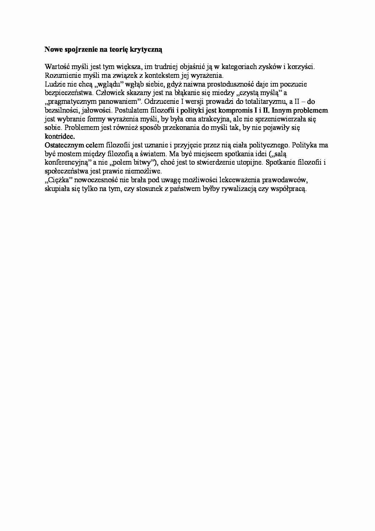 Nowe spojrzenie na teorię krytyczną - strona 1