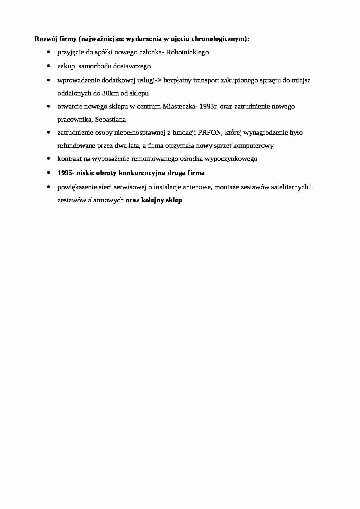 Formatka do case'a Elektronik- rozwój firmy - strona 1