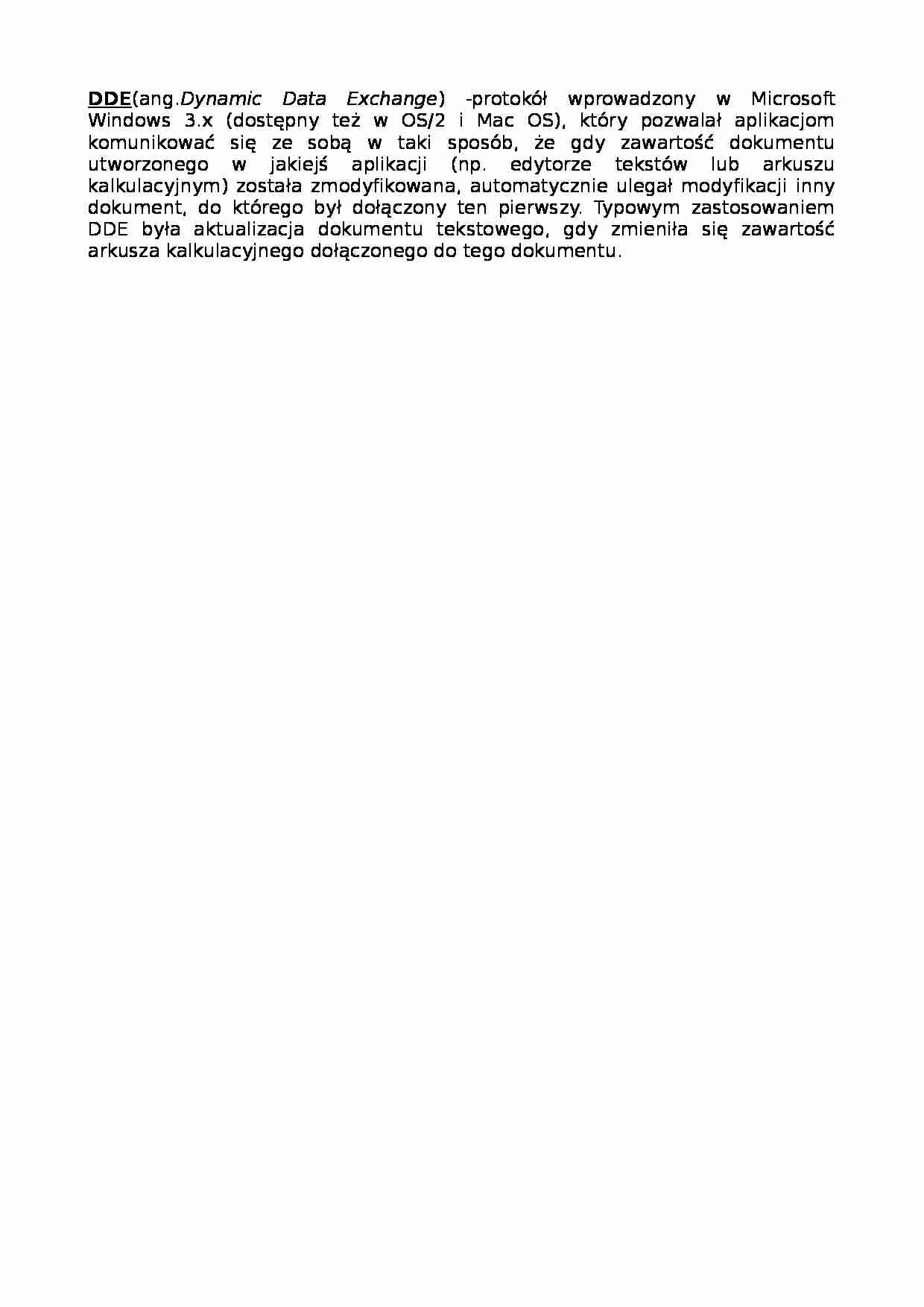 DDE - strona 1
