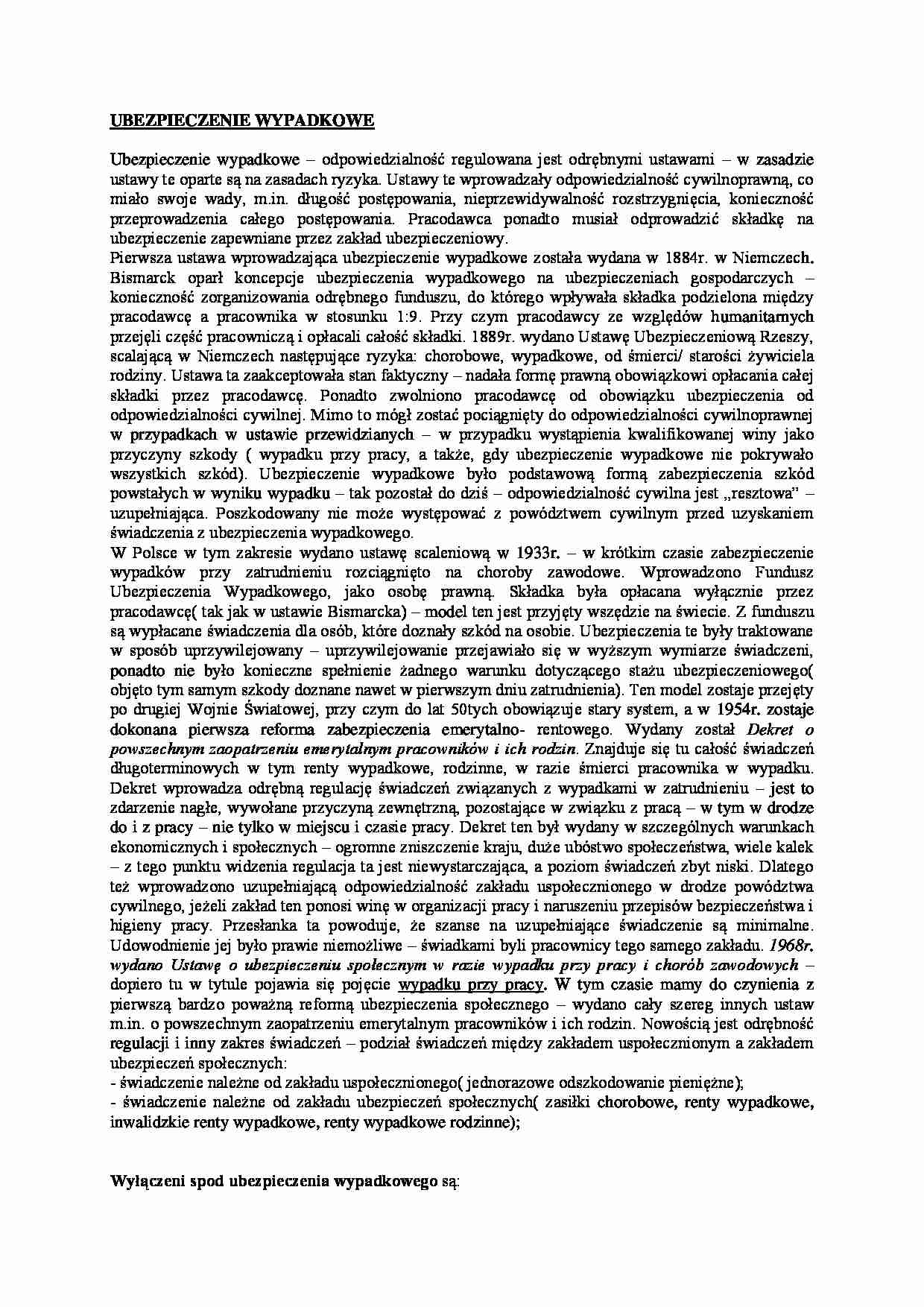 Ubezpieczenie wypadkowe - strona 1