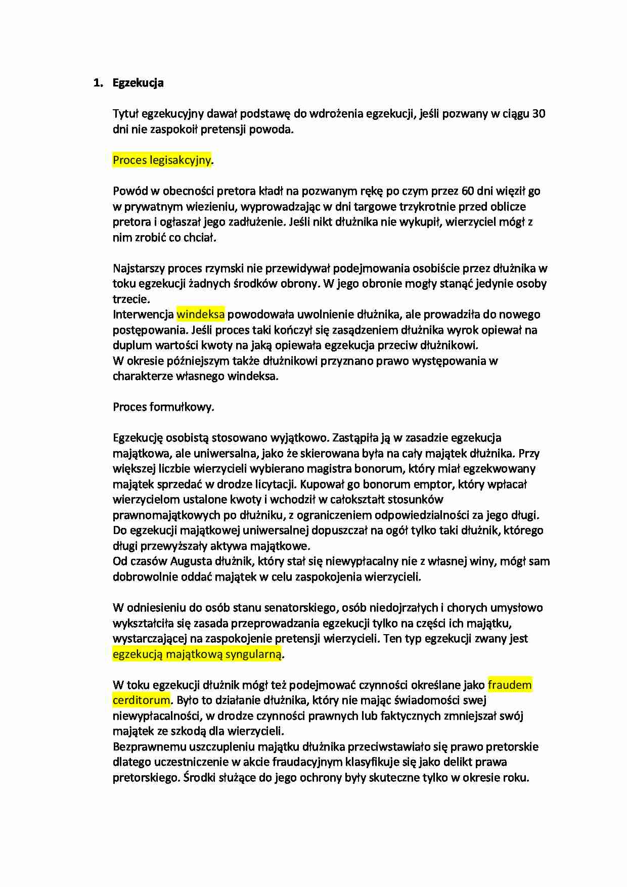 Egzekucja - proces legisakcyjny i fomułkowy. - strona 1