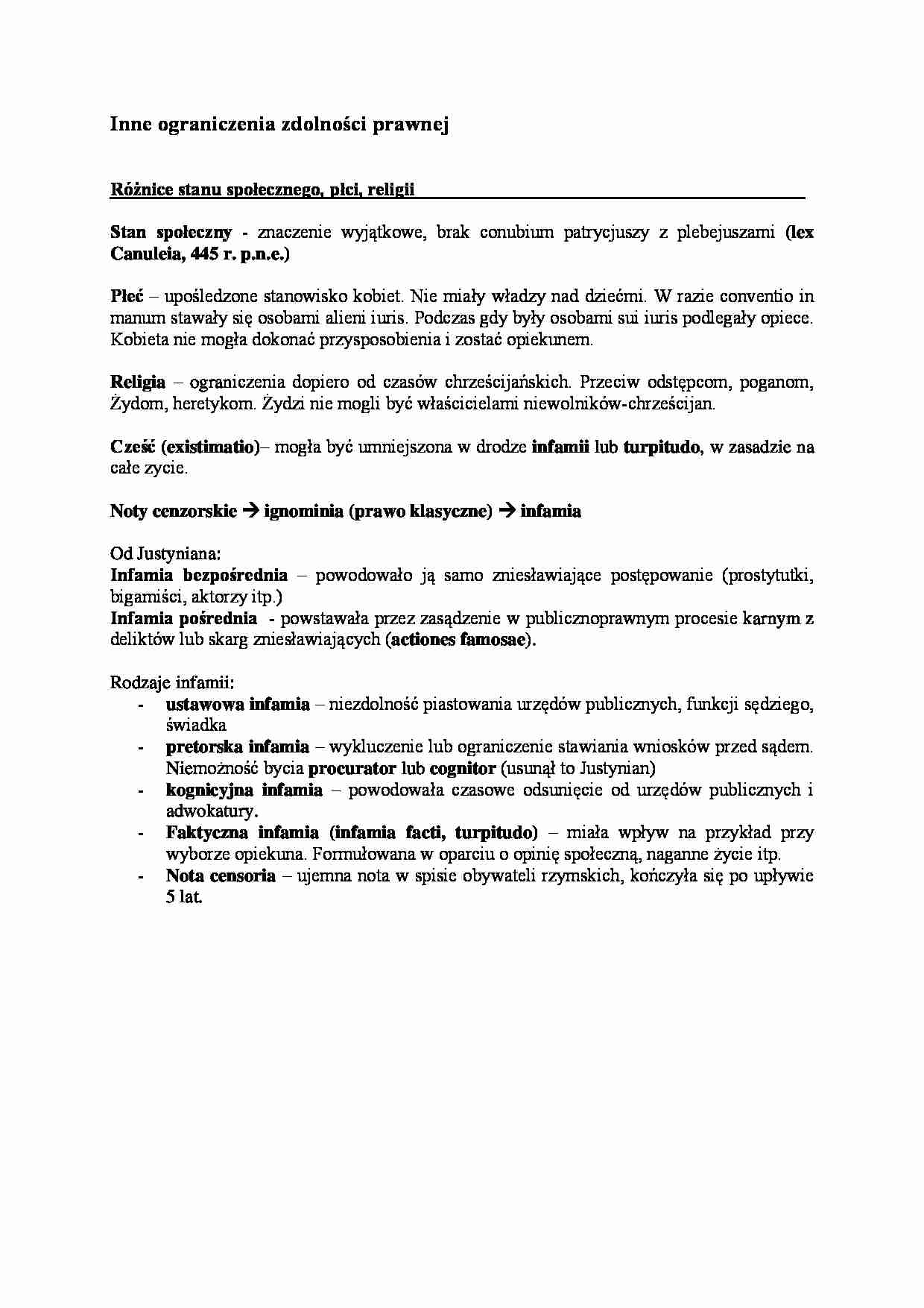 Inne ograniczenia zdolności prawnej - strona 1