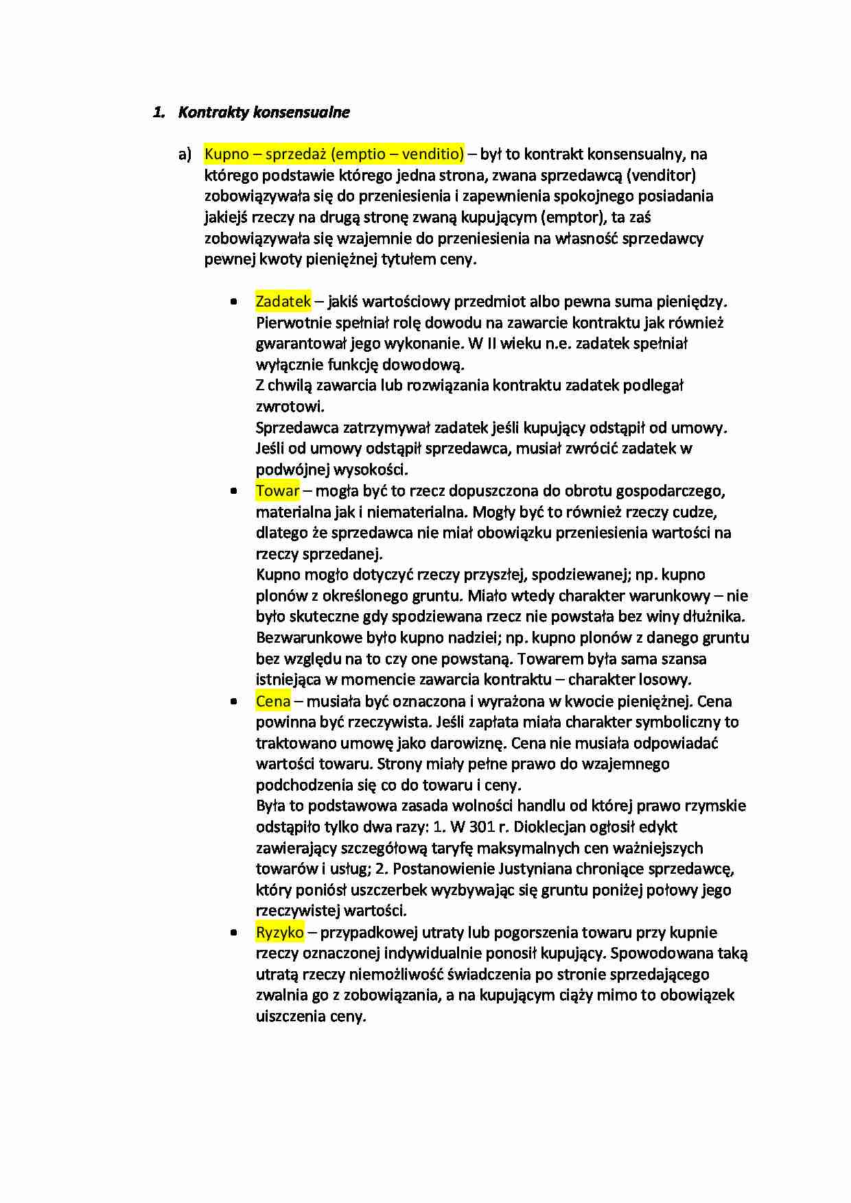 Kontrakty konsensualne - strona 1