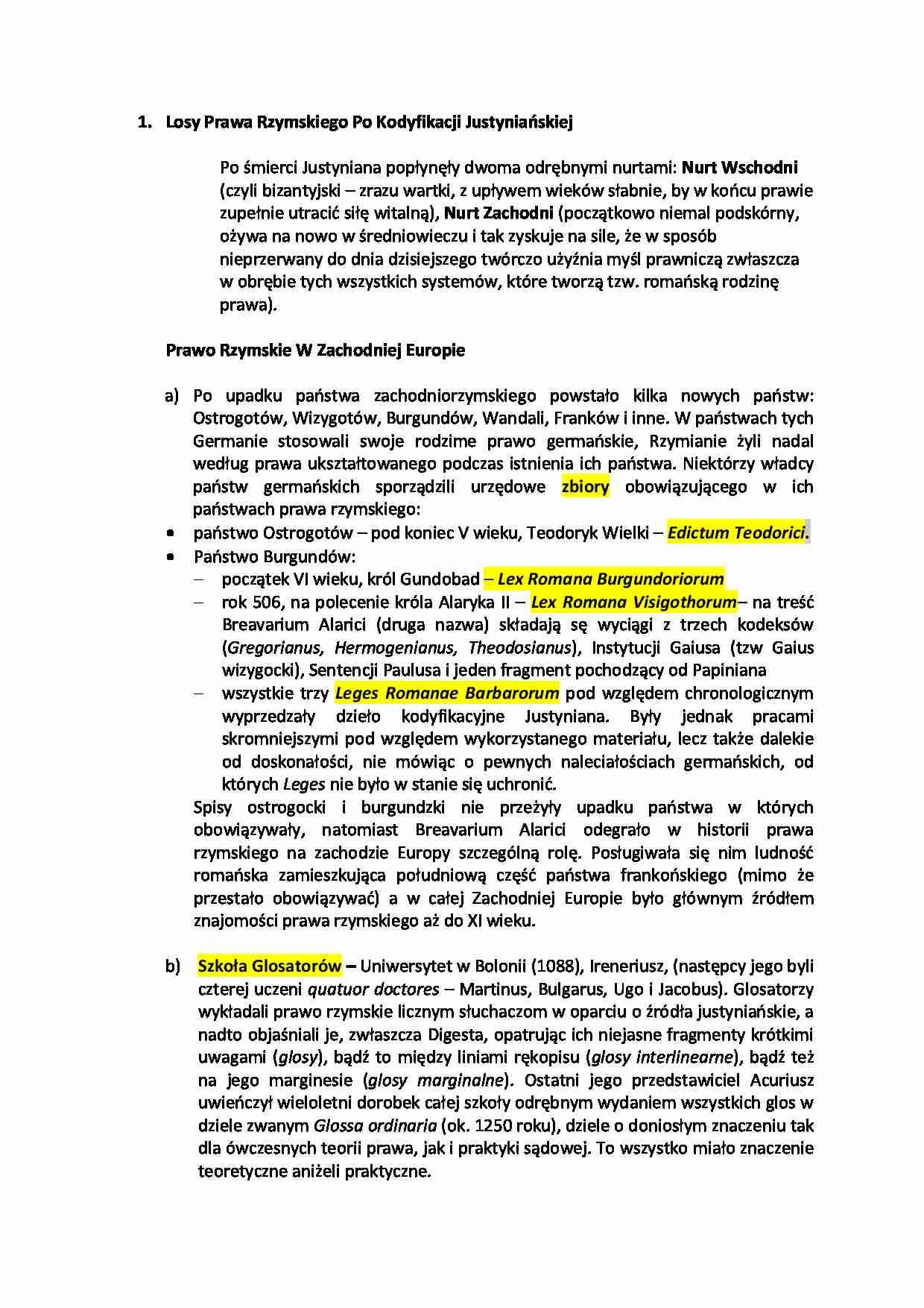 Losy prawa rzymskiego po kodyfikacji justyniańskiej. - strona 1