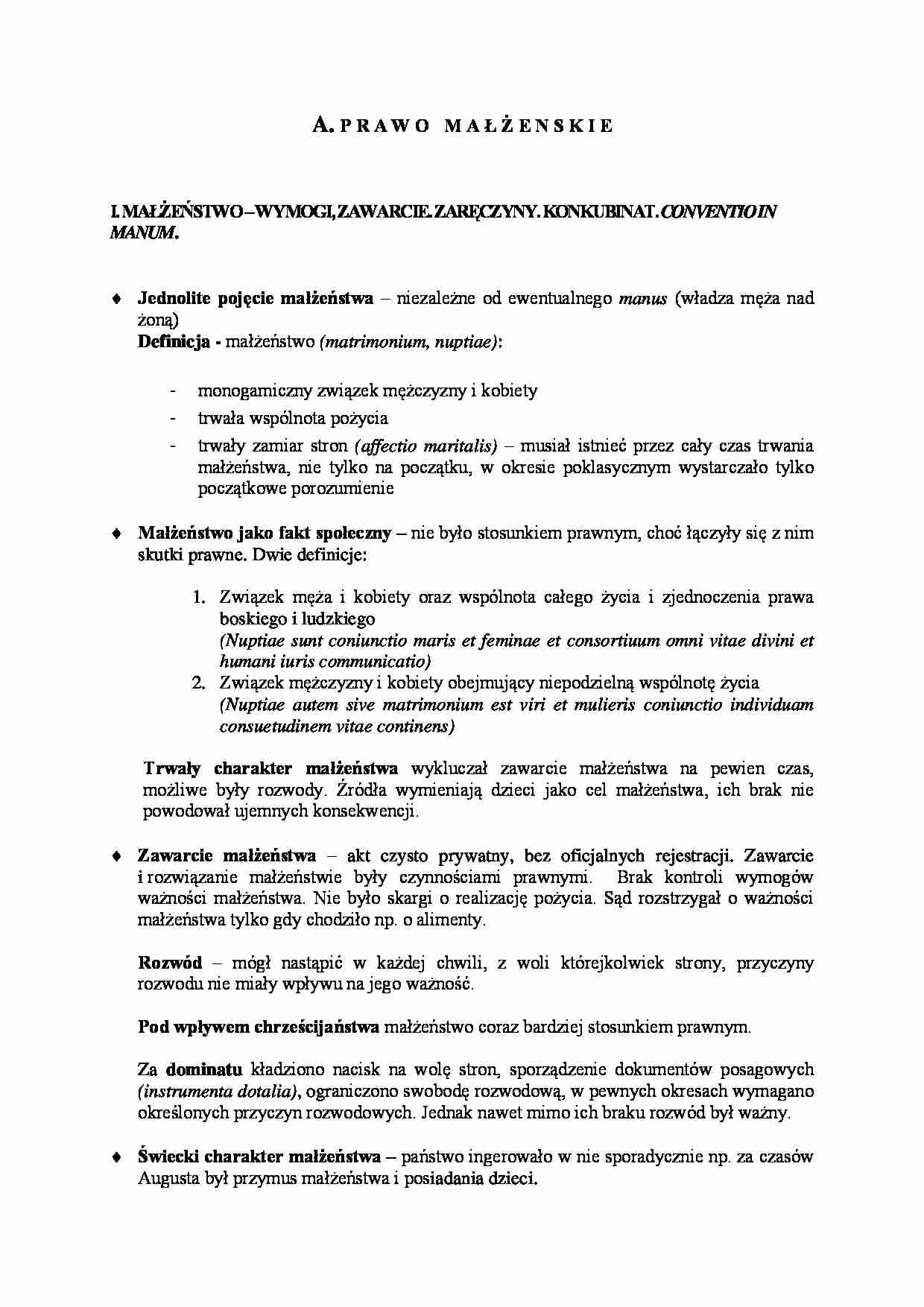 Prawo małżeńskie - wymogi, zawarcie, konkubinat. - strona 1