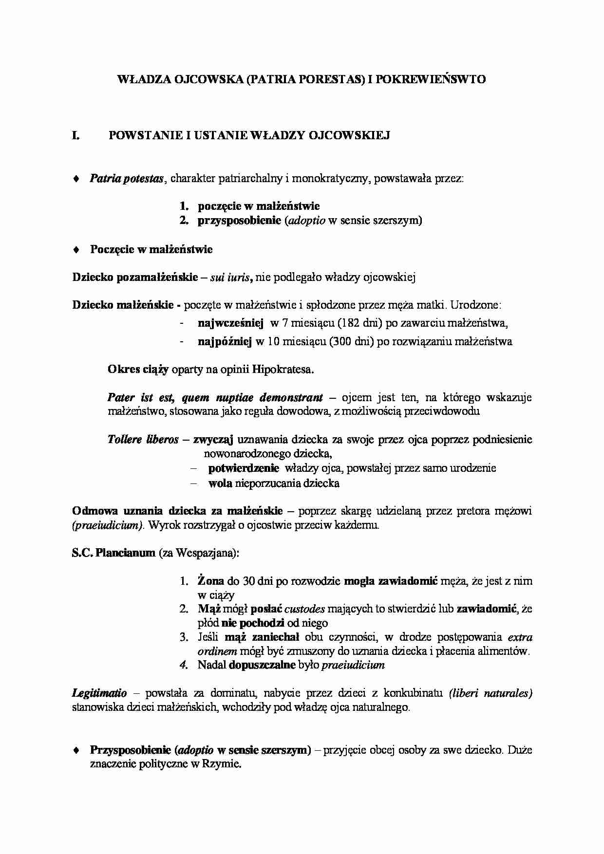 Władza ojcowska i pokrewieństwo. - strona 1