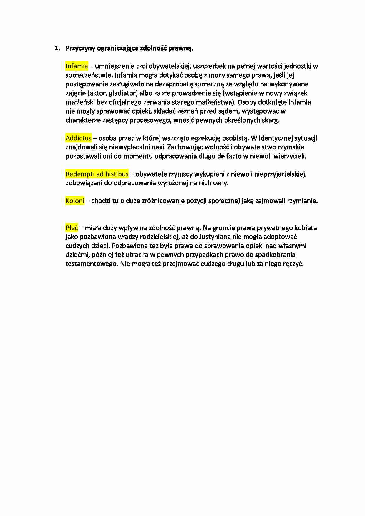 Przyczyny ograniczające zdolność prawną. - strona 1