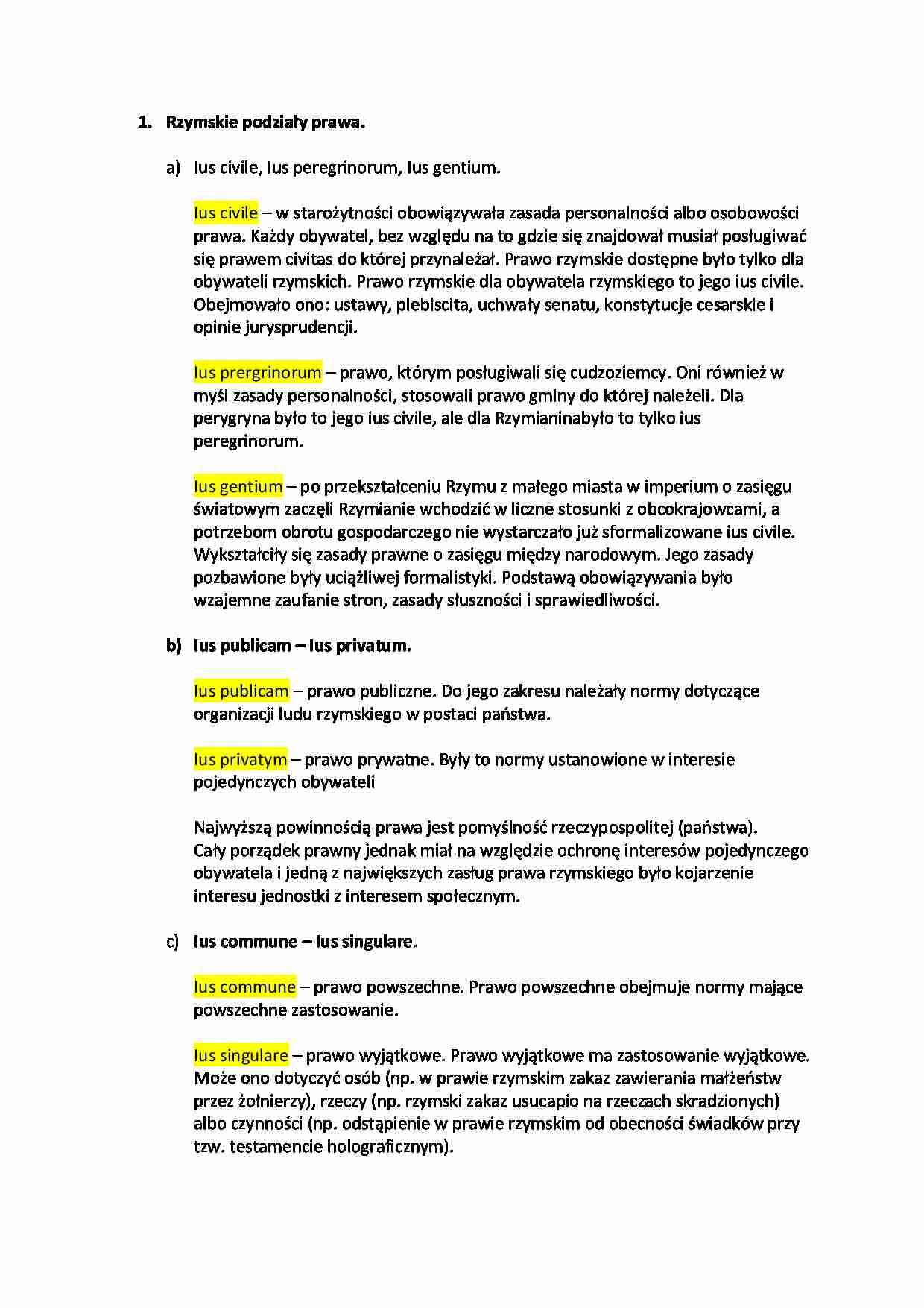 Rzymskie podziały prawa. - strona 1