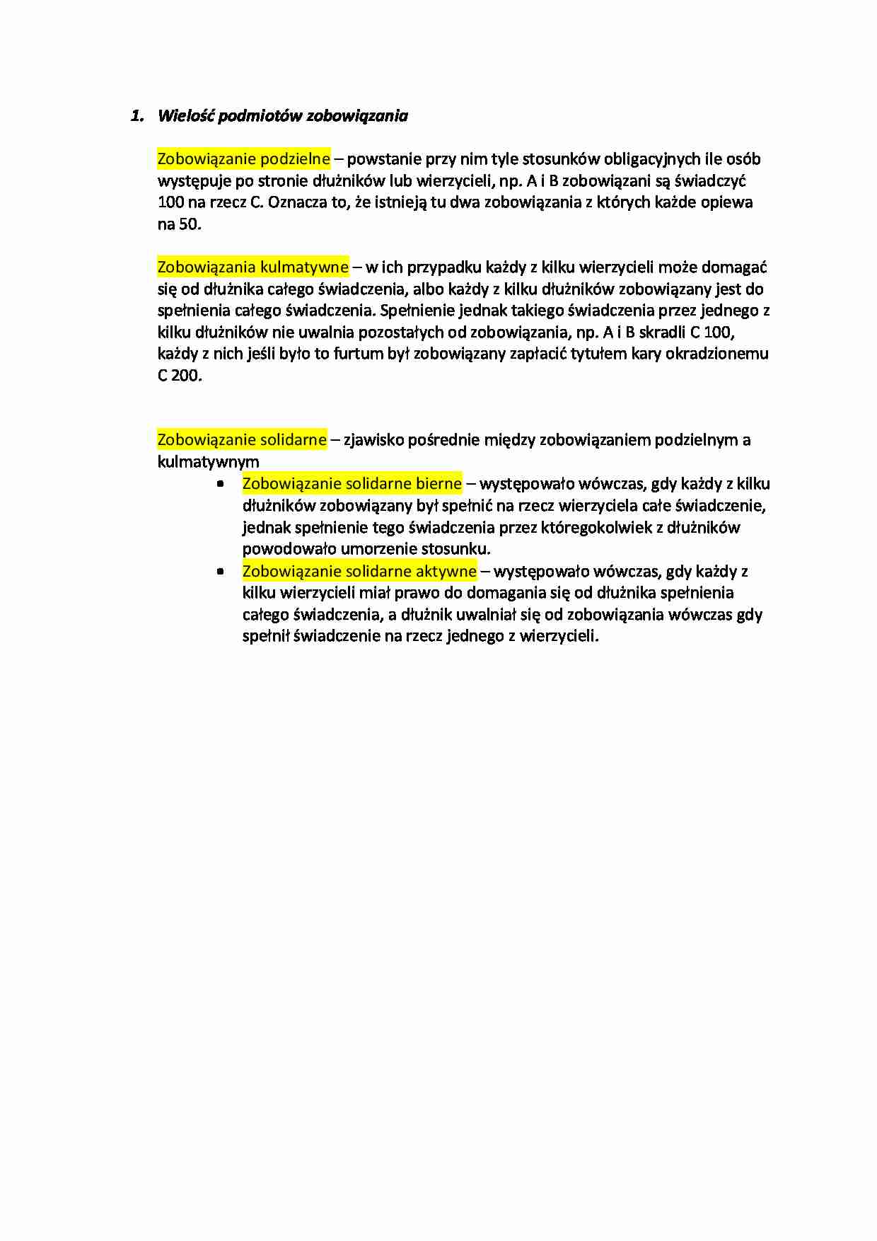 Wielość podmiotów zobowiązania. - strona 1