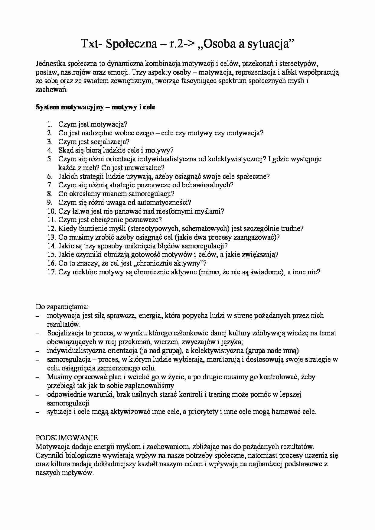 Osoba a sytuacja - strona 1
