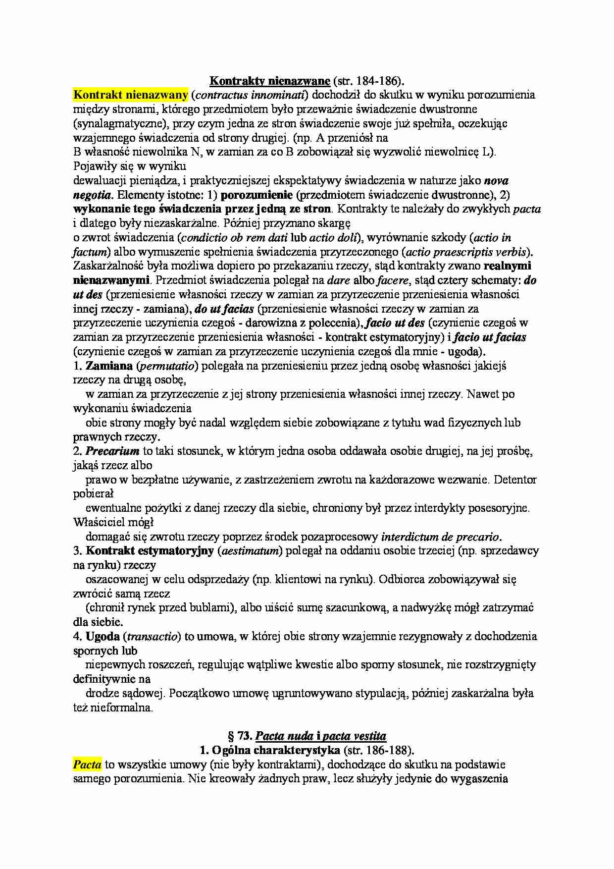 Kontrakty nienazwane - wykład. - strona 1