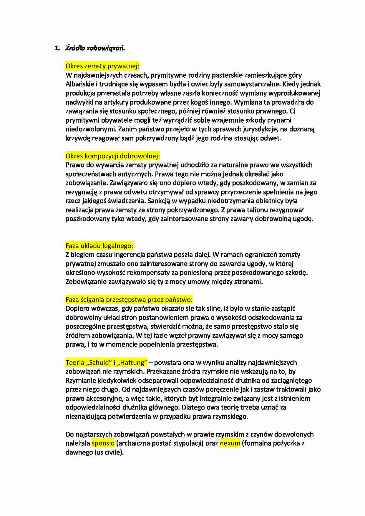 Źródła zobowiązań. - strona 1