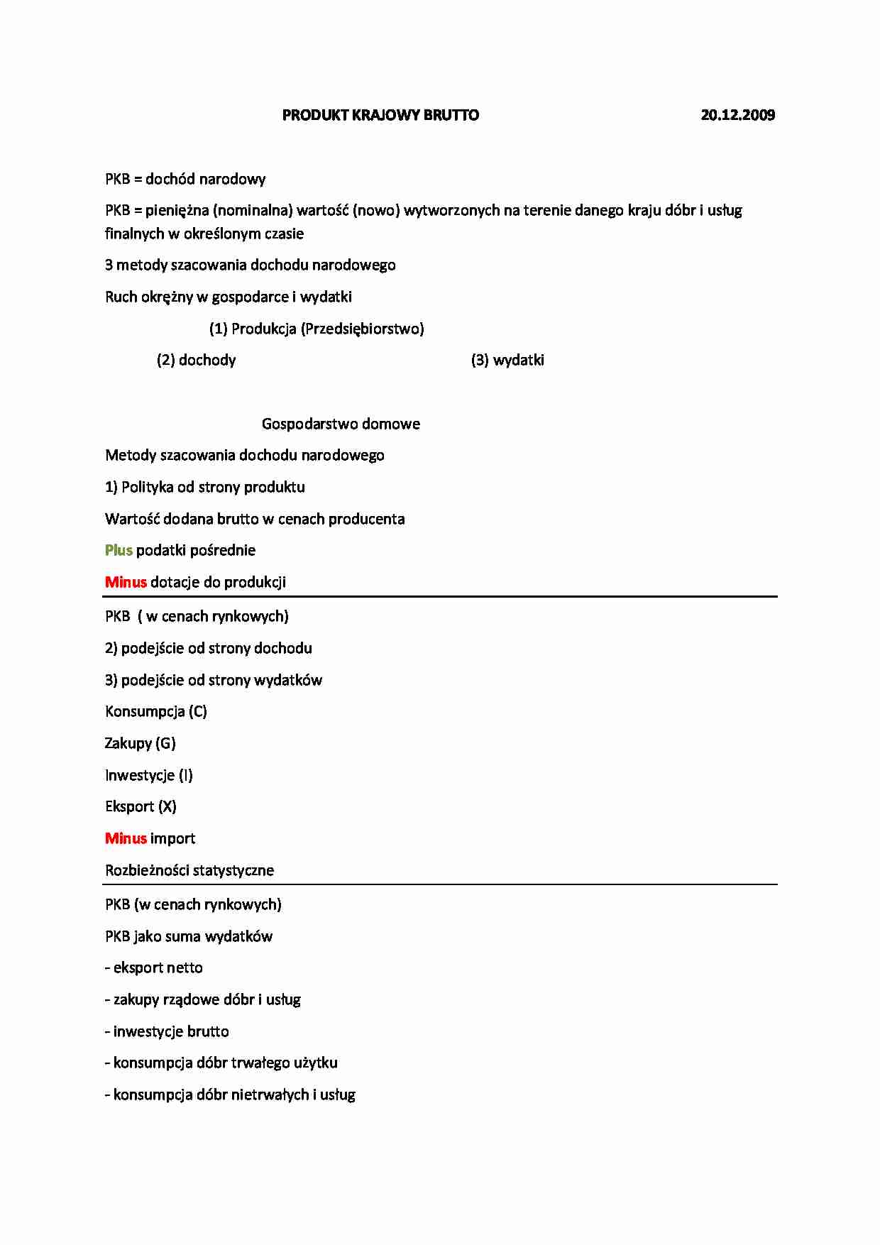 Produkt krajowy brutto - Produkt narodowy brutto  - strona 1
