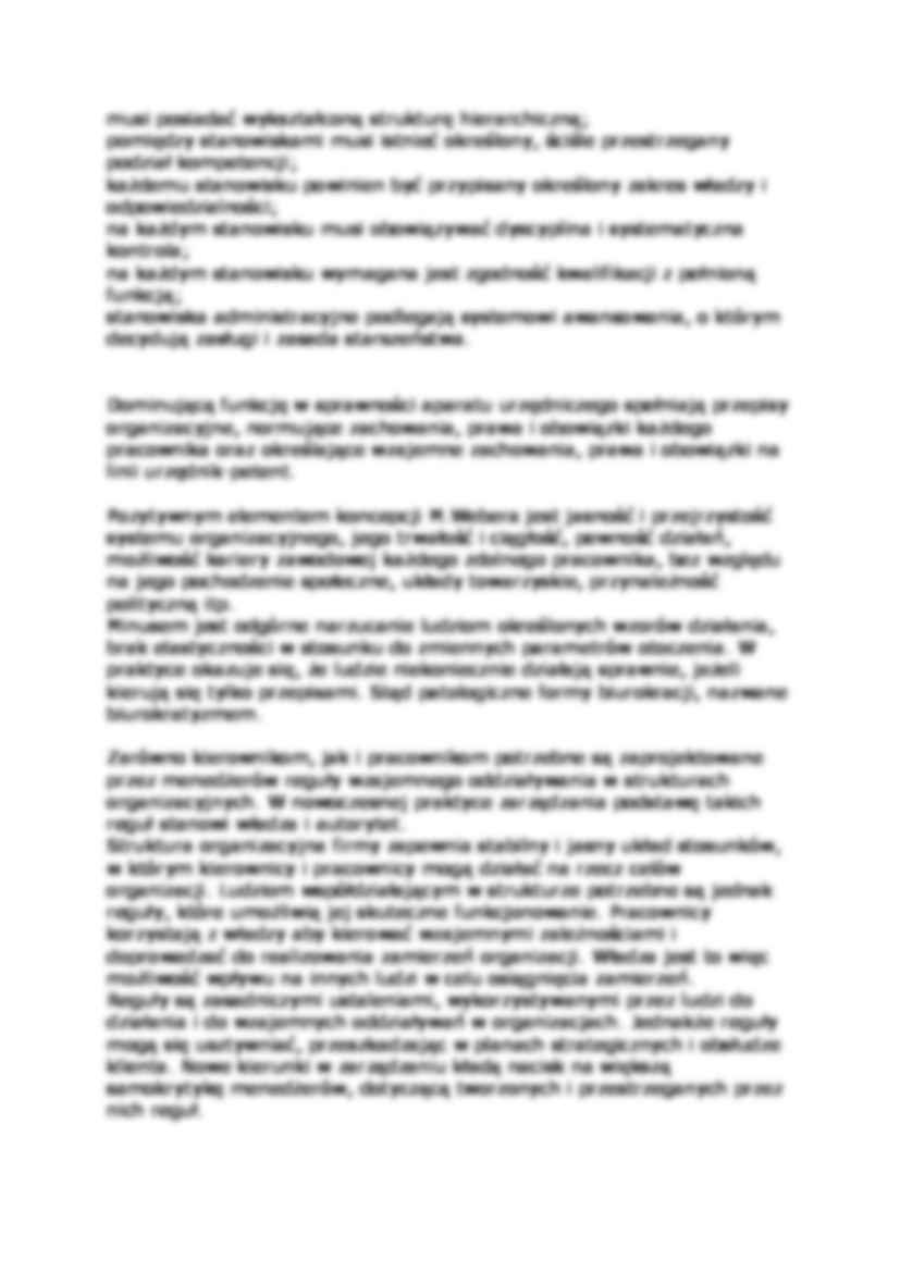 Biurokracja jako metoda sprawowania władzy - Klasyczna teoria organizacji  - strona 2