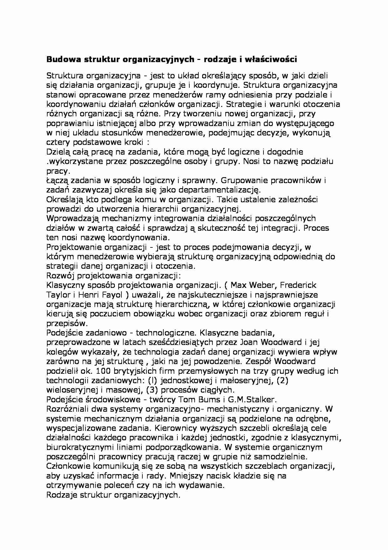 Budowa struktur organizacyjnych - strona 1