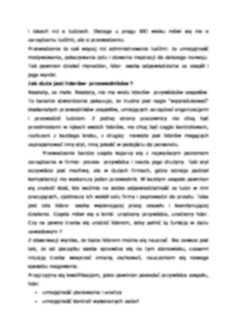 Przywództwo - koncepcje i style. - strona 2