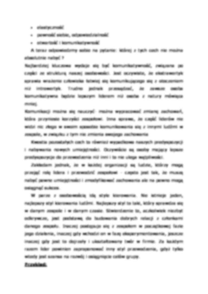 Przywództwo - koncepcje i style. - strona 3