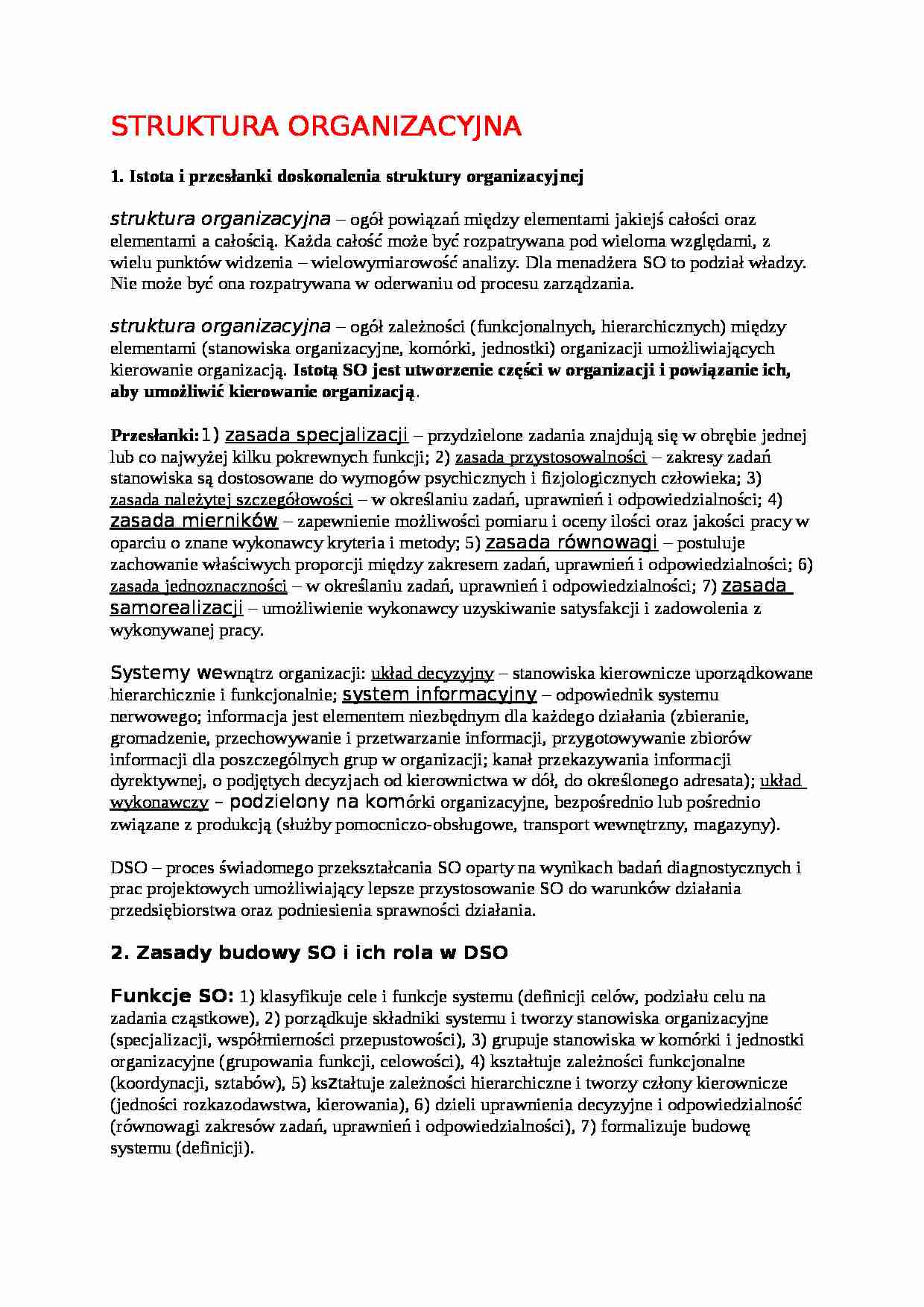 Struktura organizacyjna. - strona 1