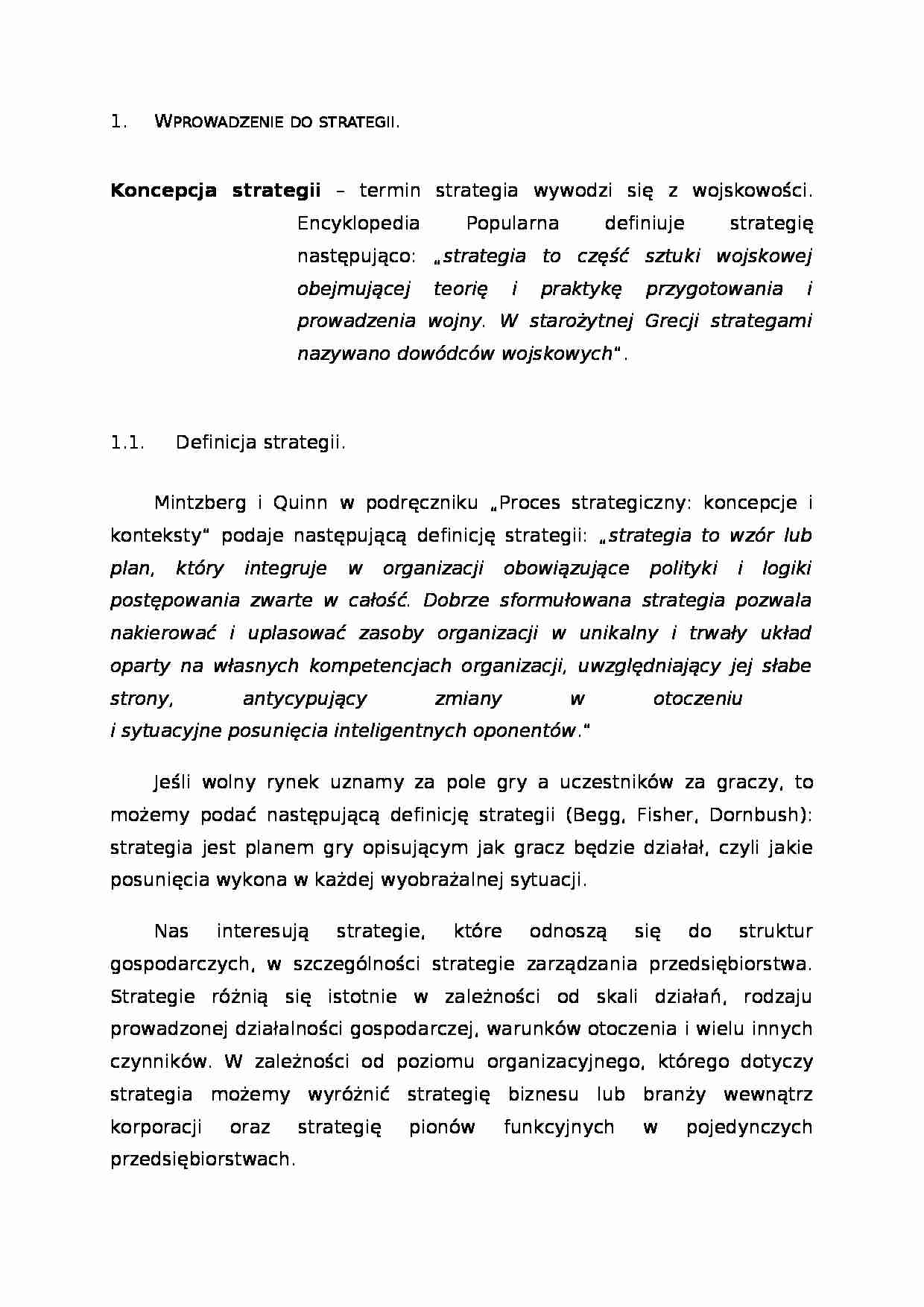 Strategia - omówienie zagadnienia. - strona 1