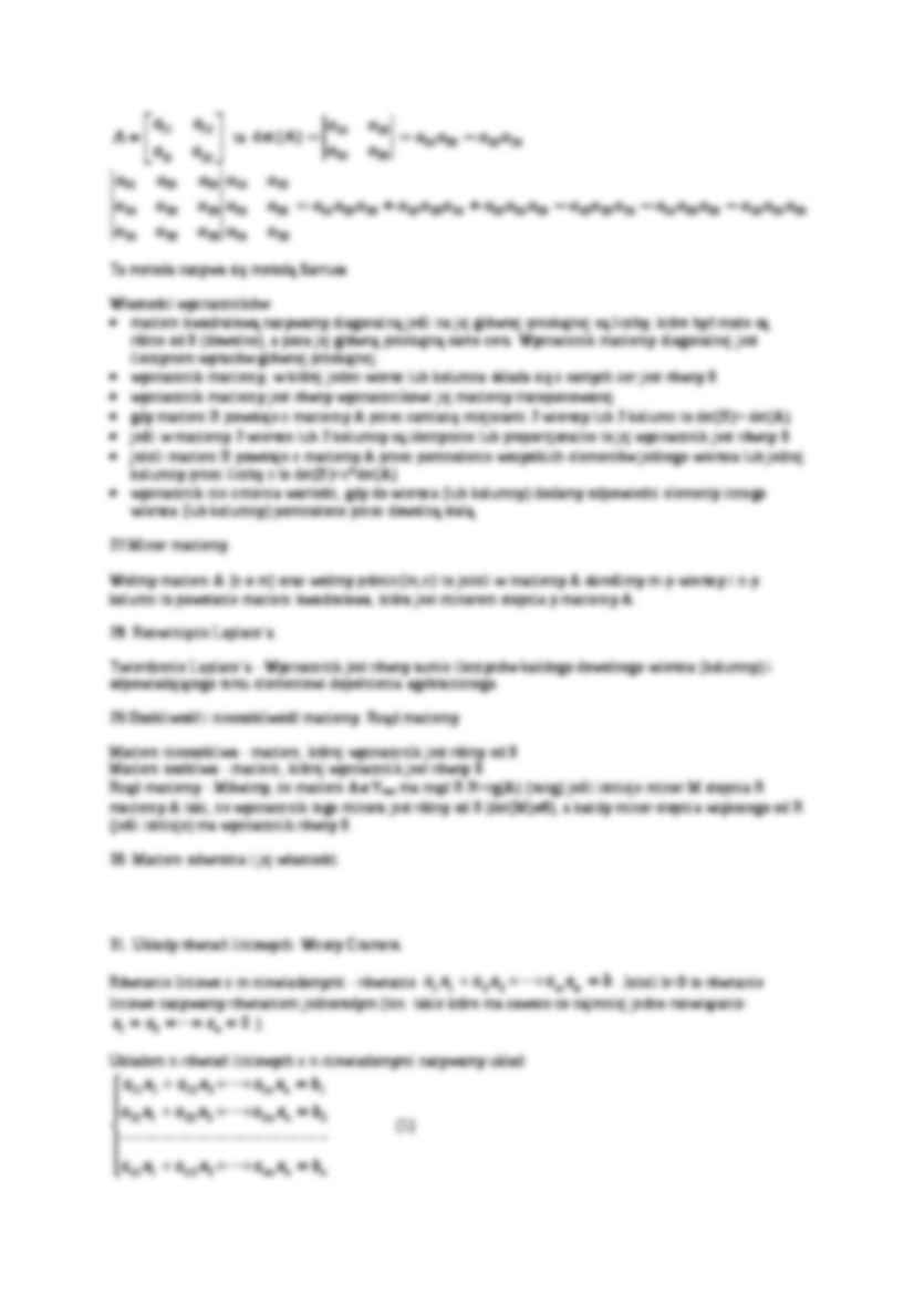 Algebra liniowa-macierze, wyznaczniki, układy równań liniowych - strona 3