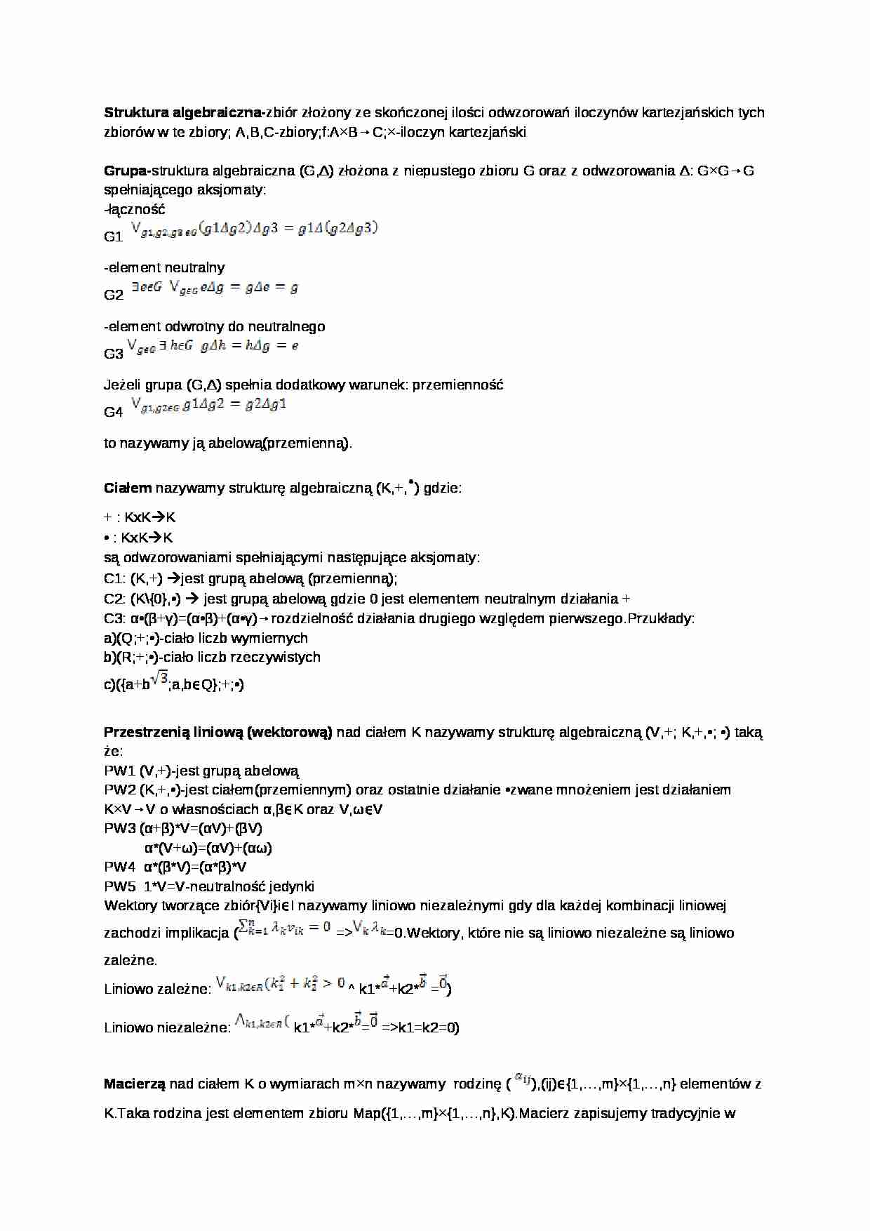 Struktura algebraiczna - teoria - strona 1