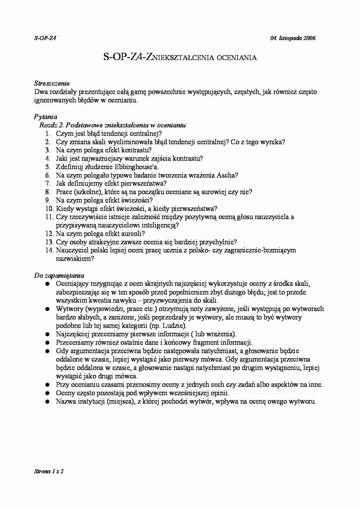 Zniekszta?cenia oceniania - strona 1