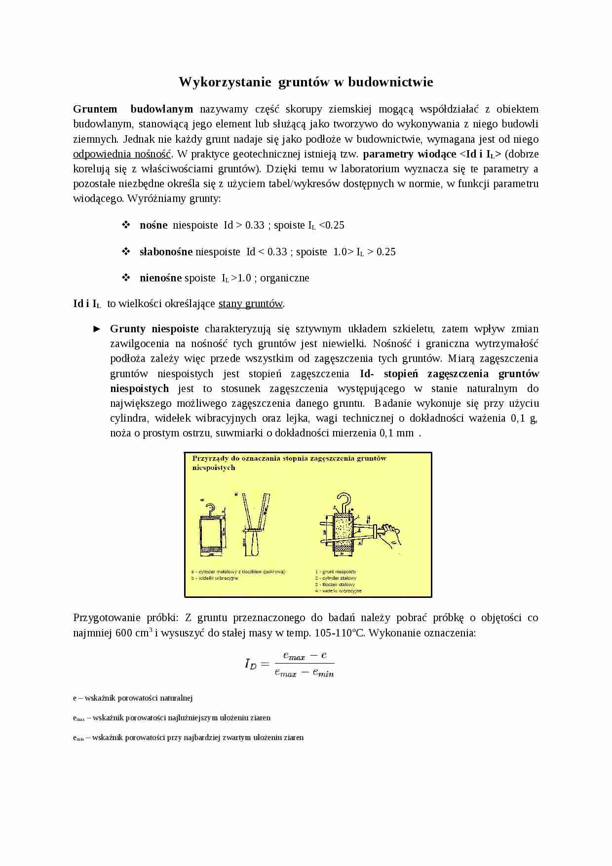 Wykorzystanie gruntów w budownictwie - strona 1