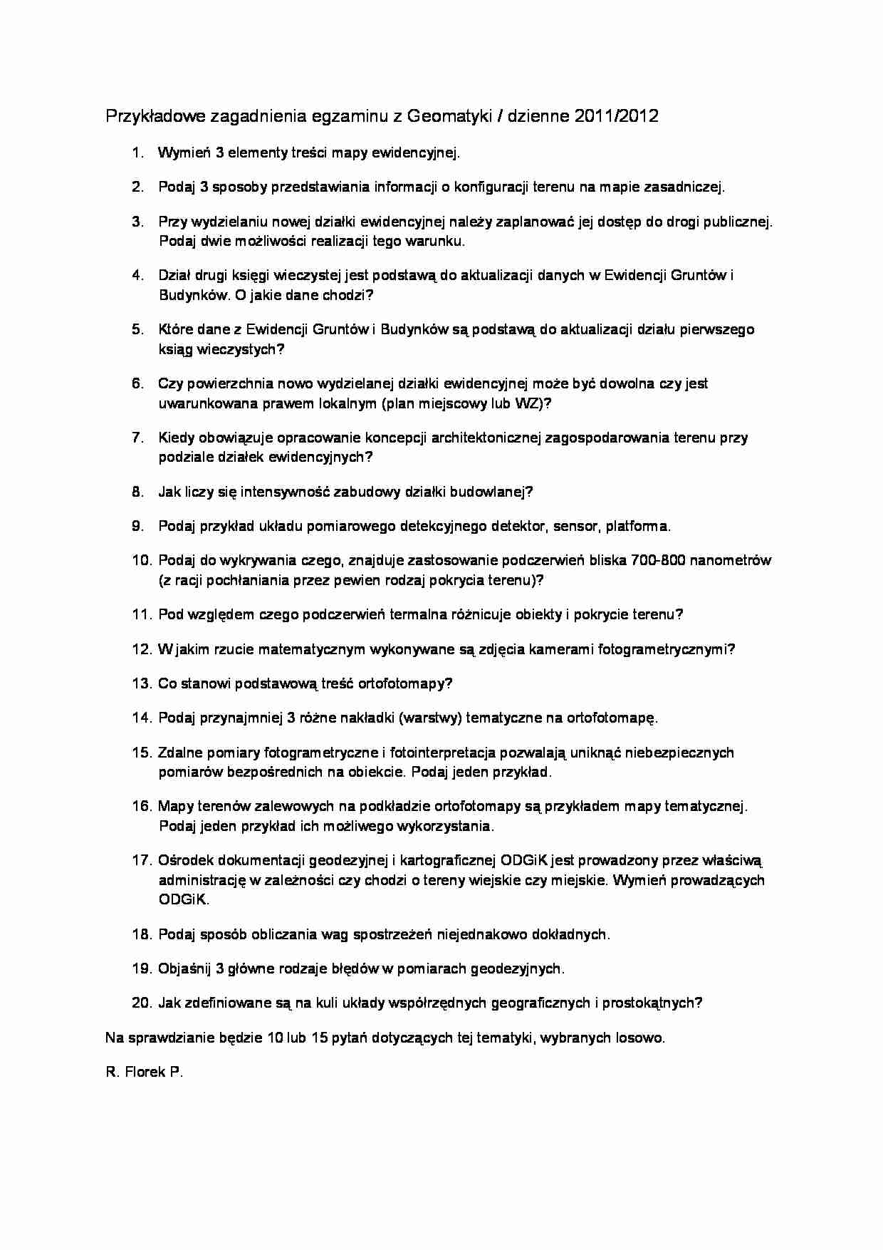 Zagadnienia do egzaminu - strona 1