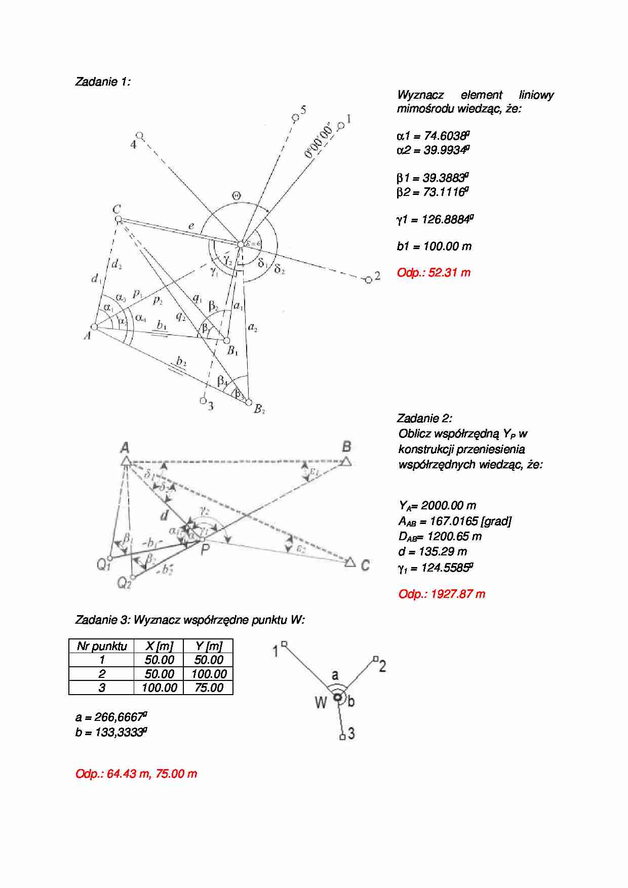 Zadania na kolokwium - strona 1